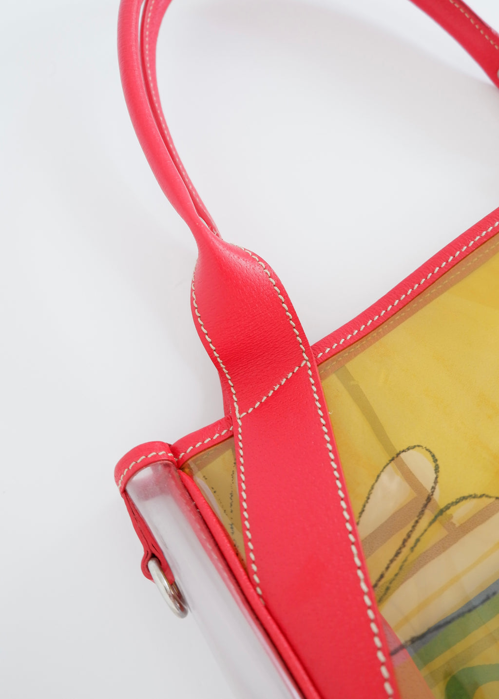 Preowned Prada Red Canvas/ PVC Summer Pattern Tote Bag