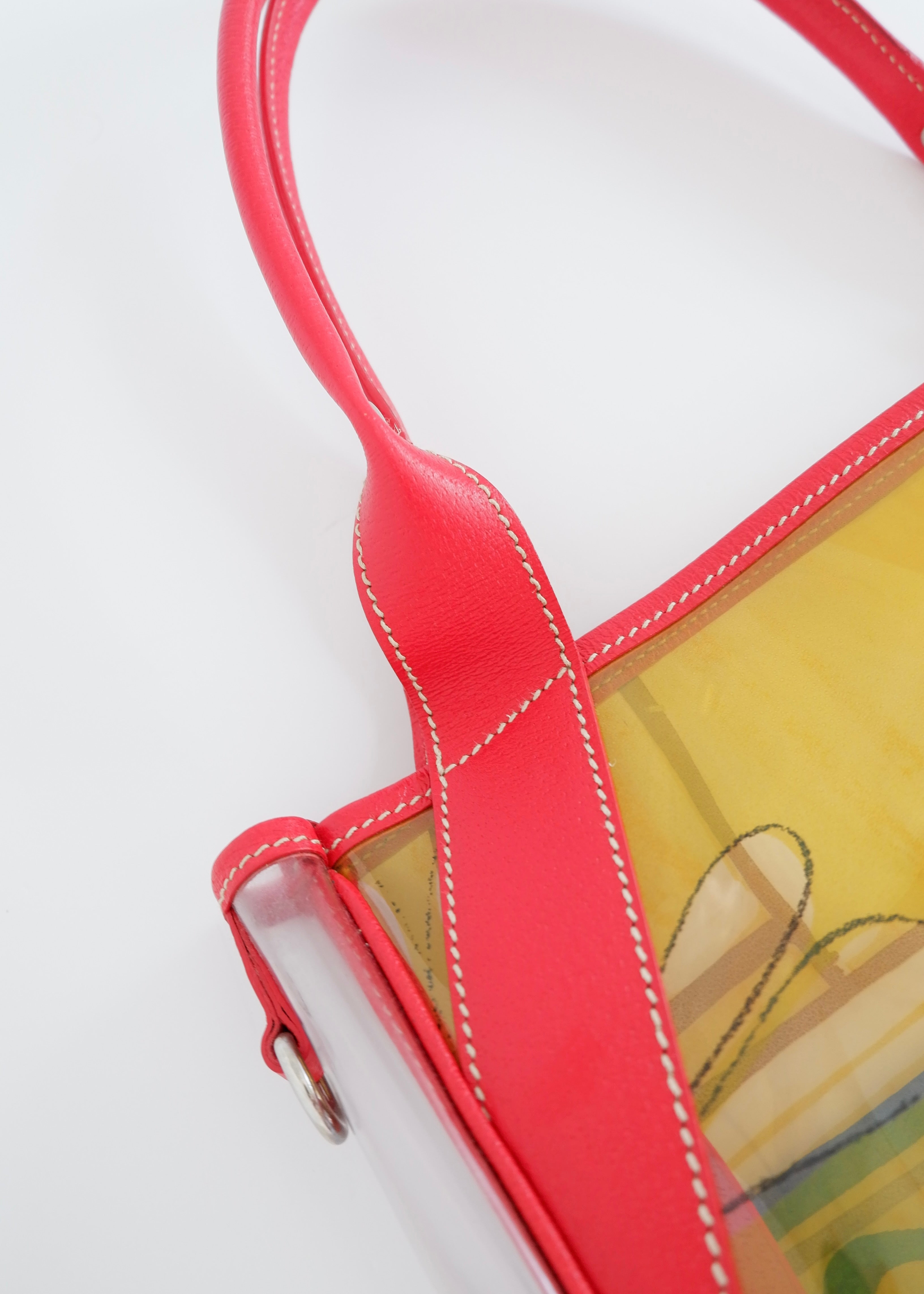 Preowned Prada Red Canvas/ PVC Summer Pattern Tote Bag