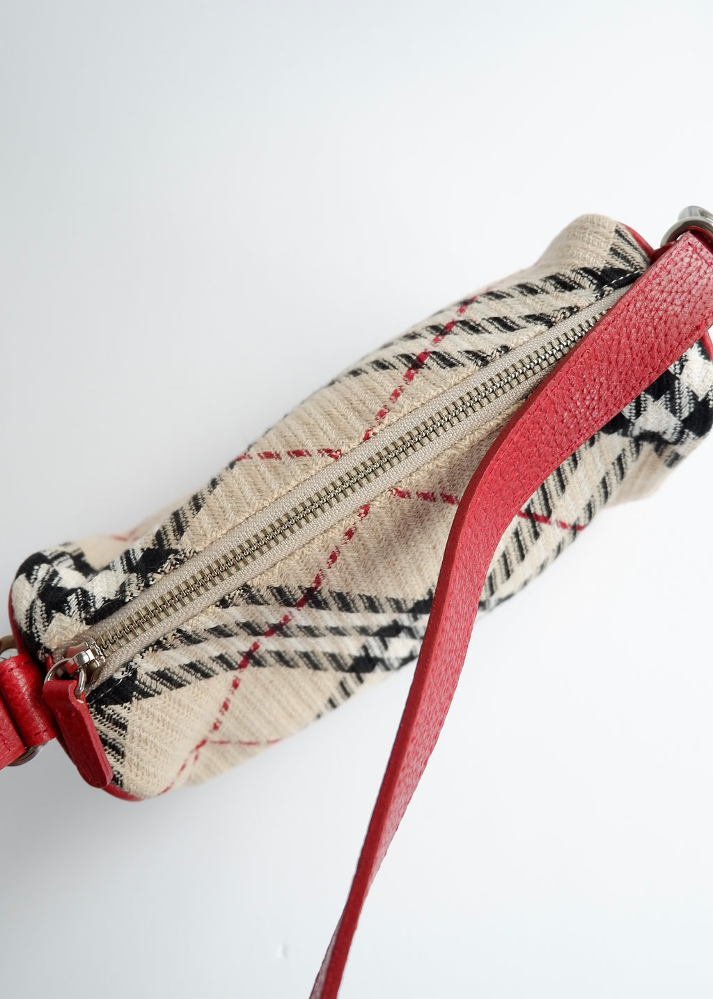 Authentic Preowned Burberry Red Novacheck Shoulder Bag