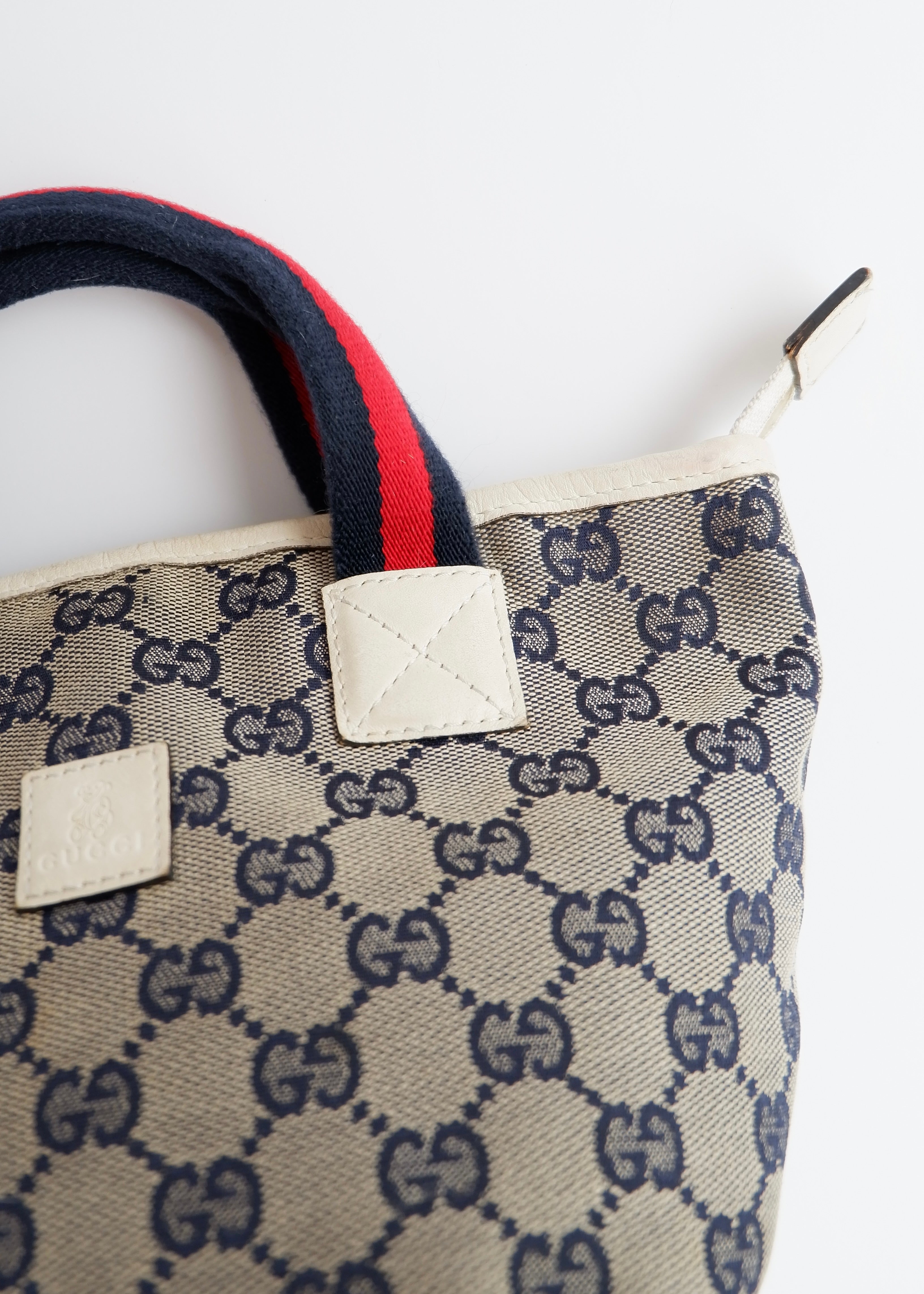Authentic Preowned Gucci Navy GG Canvas Micro Handbag