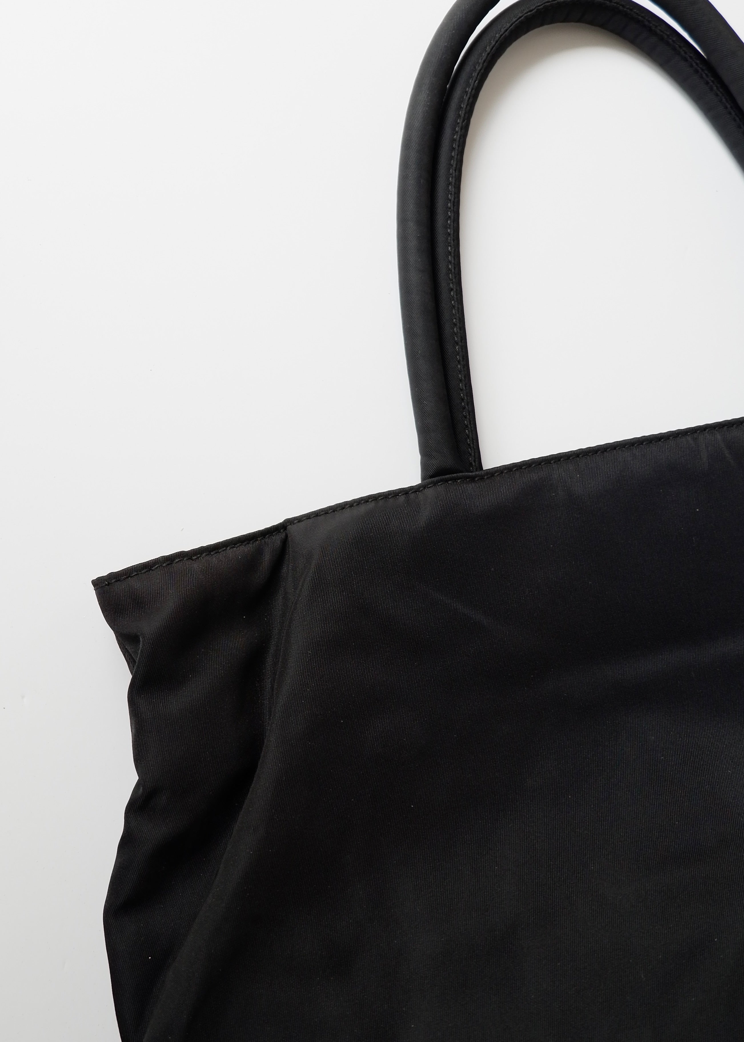 Authentic Prewned Prada Black Nylon Top Handle Handbag
