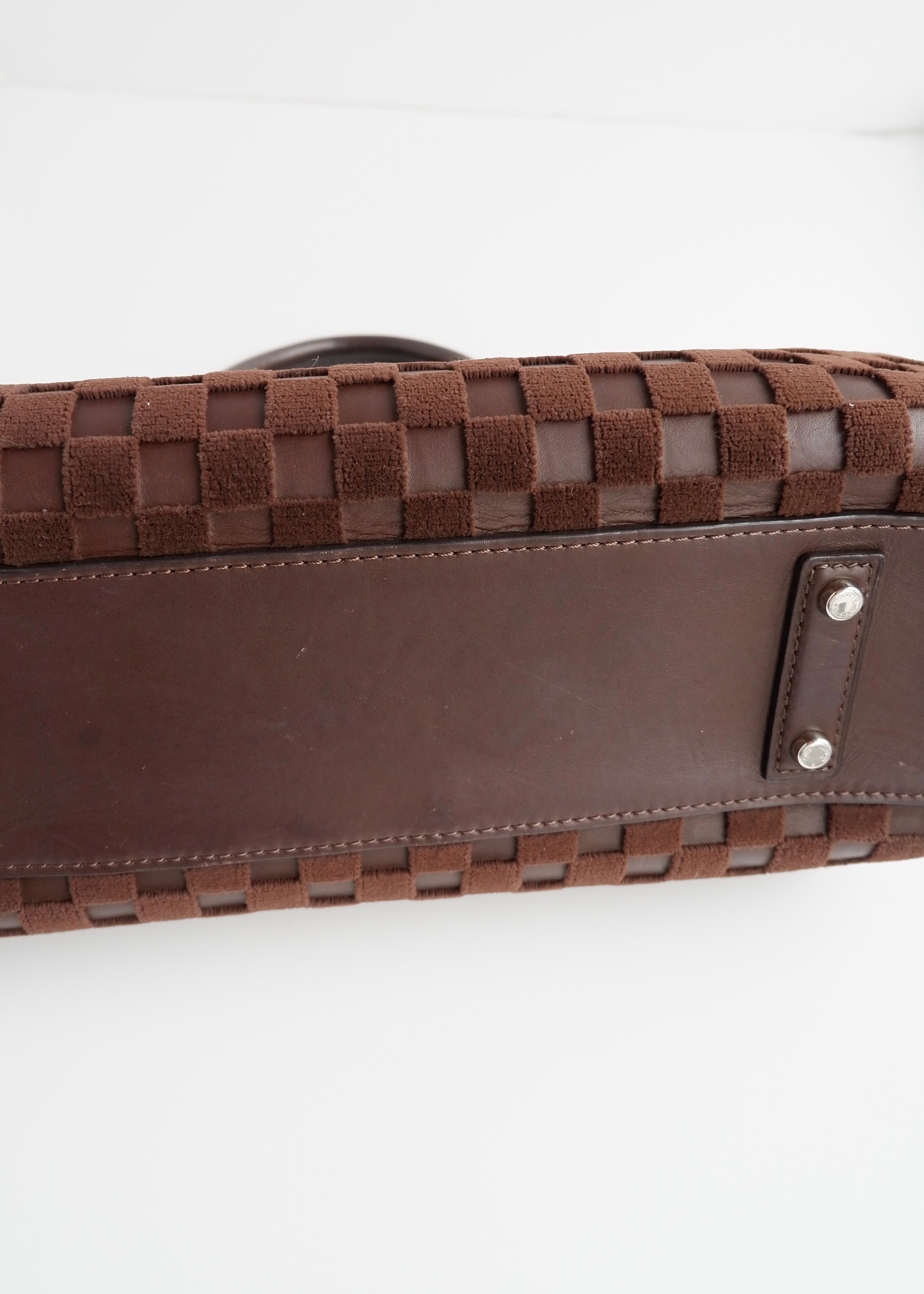 Authentic Preowned Louis Vuitton Damier Cubic Speedy East West Leather Brown Special Edition (Spring 2013) Hand Bag