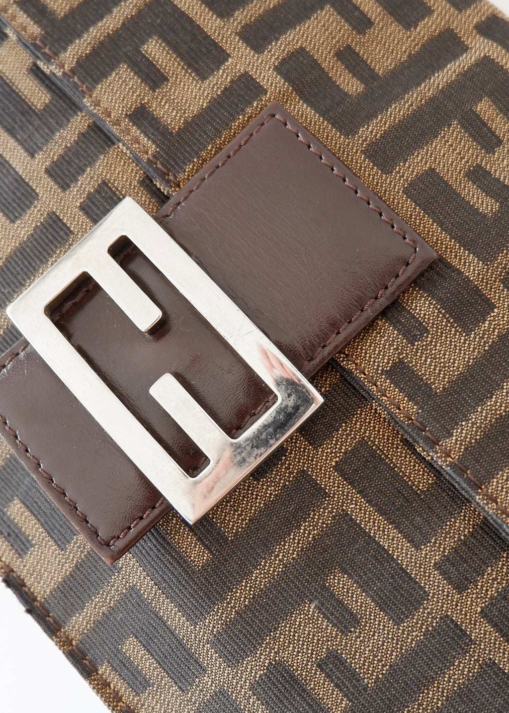 Authentic Preowned Vintage Fendi Brown Zucca Shoulder Bag