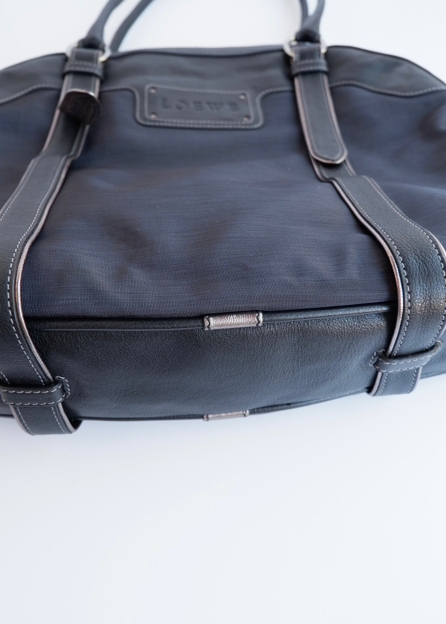 Authentic Preowned Loewe Navy/Black Nylon/Leather Shoulder Tote