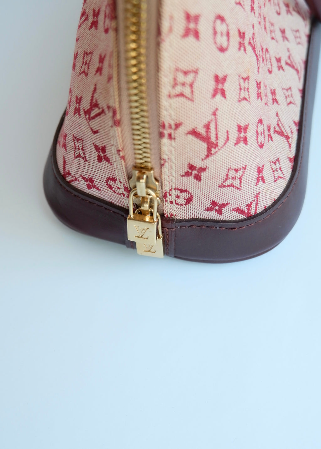Authentic Preowned Louis Vuitton Burgundy Mini Lin Long Alma