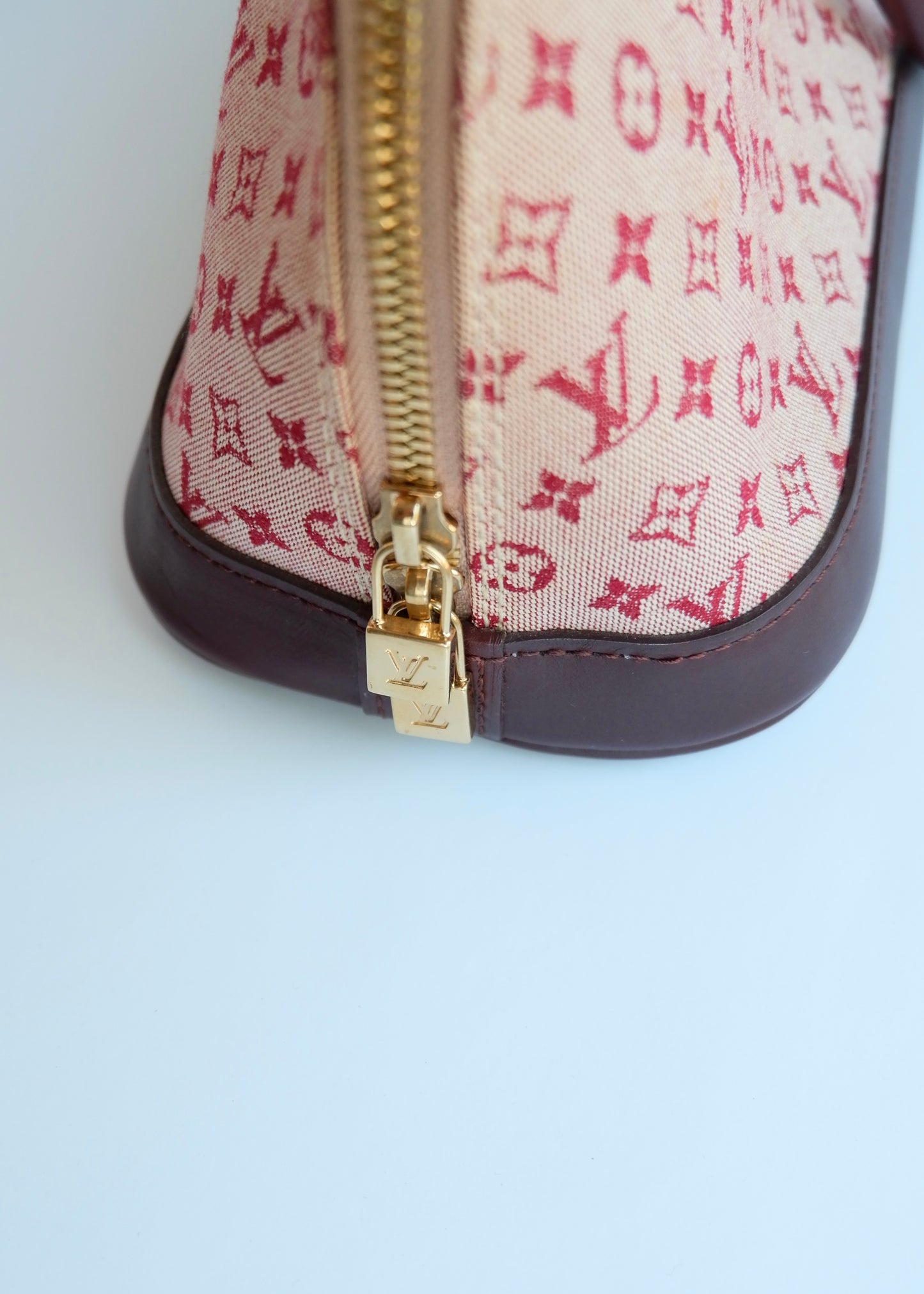 Authentic Preowned Louis Vuitton Burgundy Mini Lin Long Alma