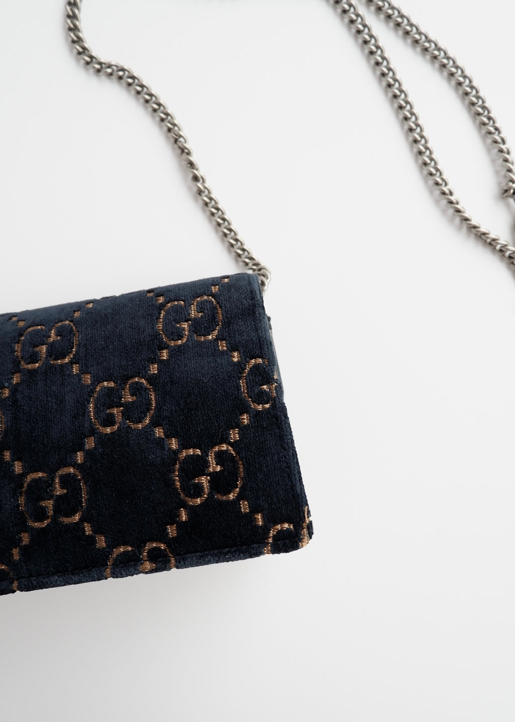 Authentic Preowned Gucci Navy Velvet Super Mini Dionysus Bag