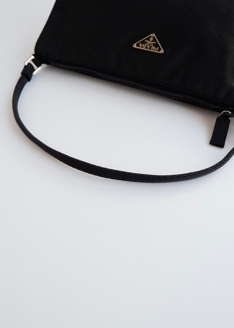 Authentic Preowned Prada Black Nylon Pochette Shoulder Bag