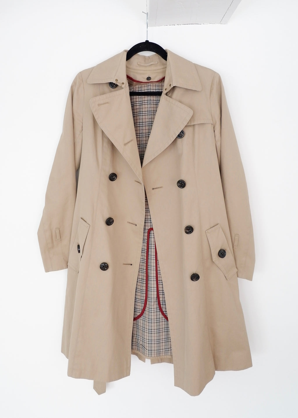 Trench-coat mi-long beige Burberry d'occasion authentique - T.S