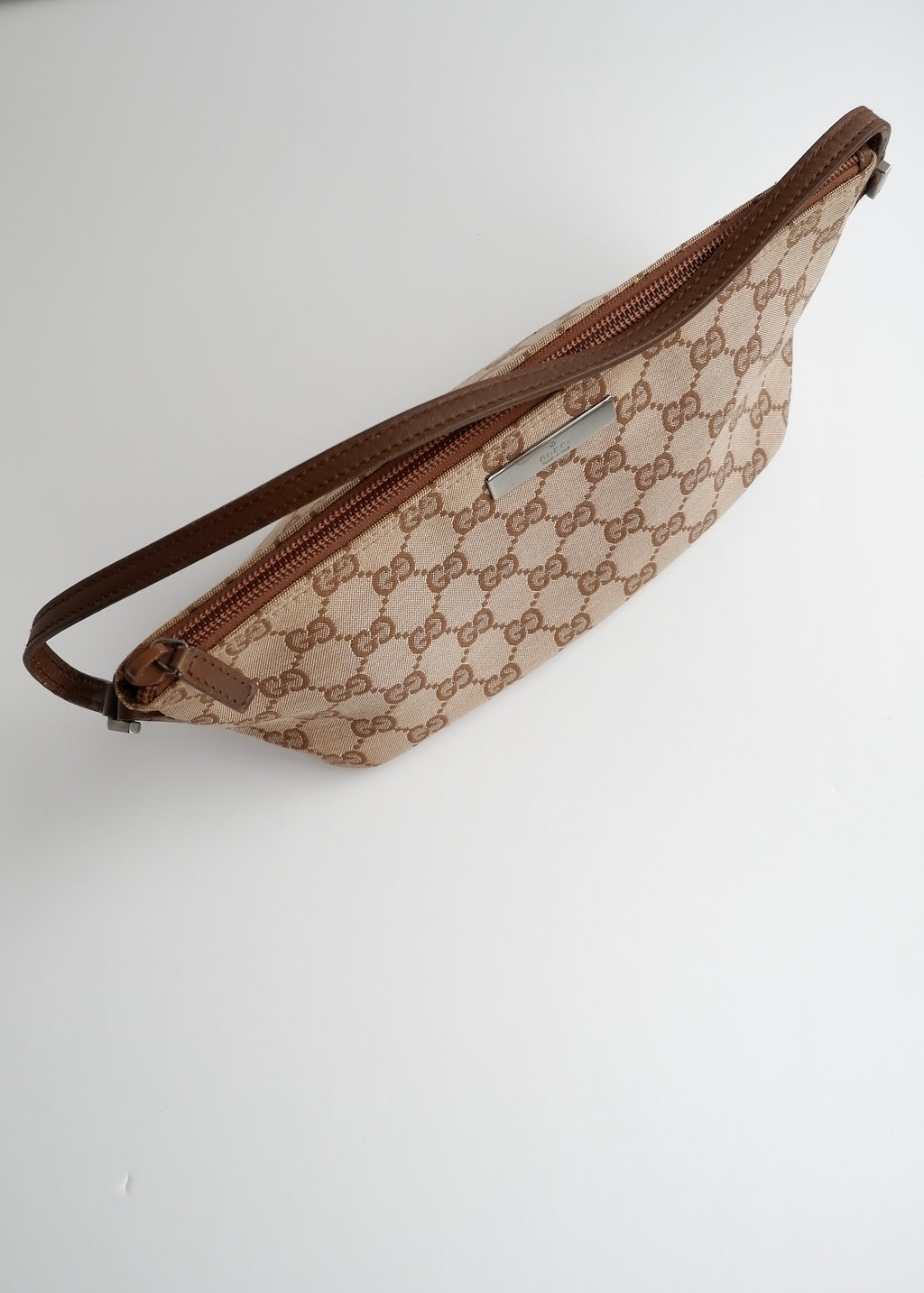 Authentic Preowned Gucci Brown GG Canvas Boat Pochette
