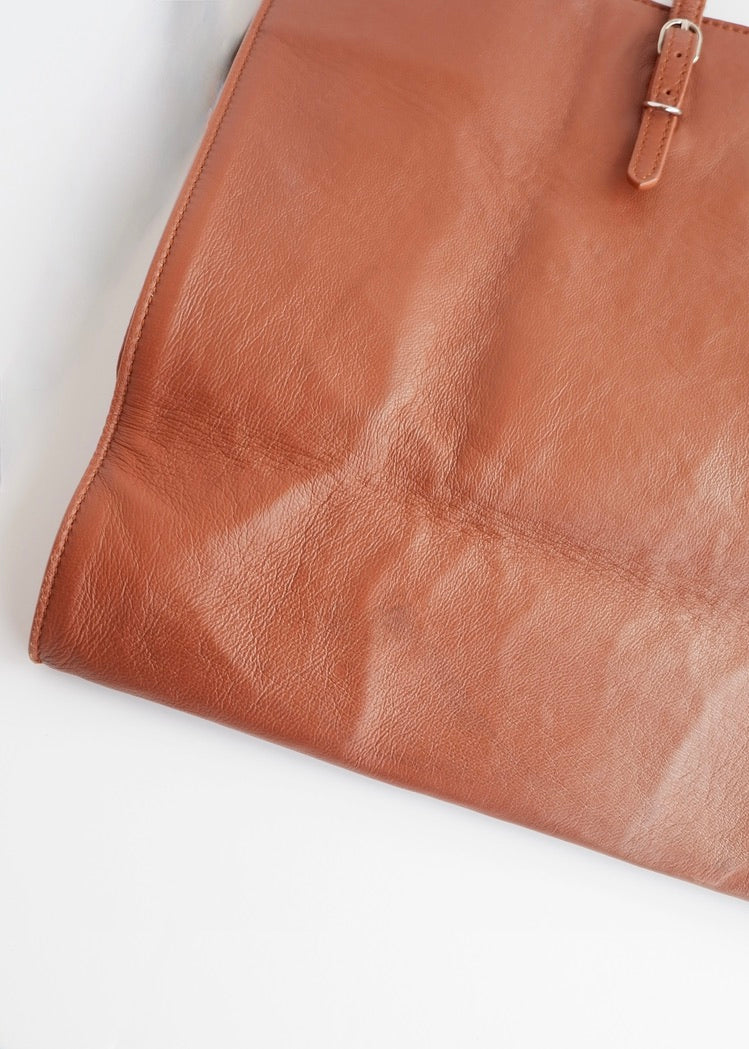 Authentic Preowned Balenciaga Brown Leather Large City Tote Bag