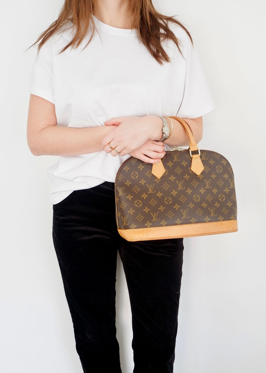 Sac à main Louis Vuitton Alma Monogram d'occasion authentique