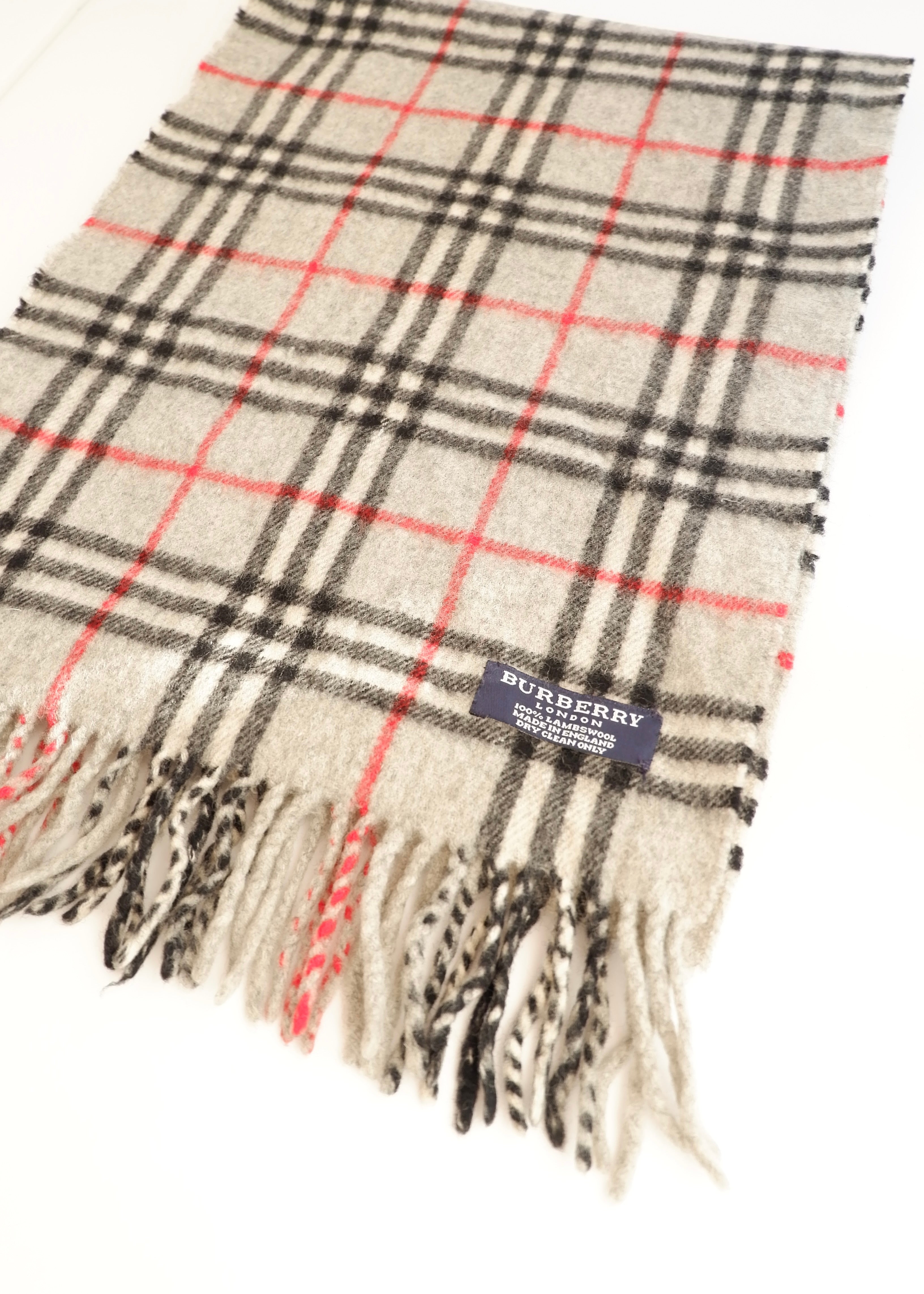 Authentic Preowned Burberry Grey Check Wool Scarf