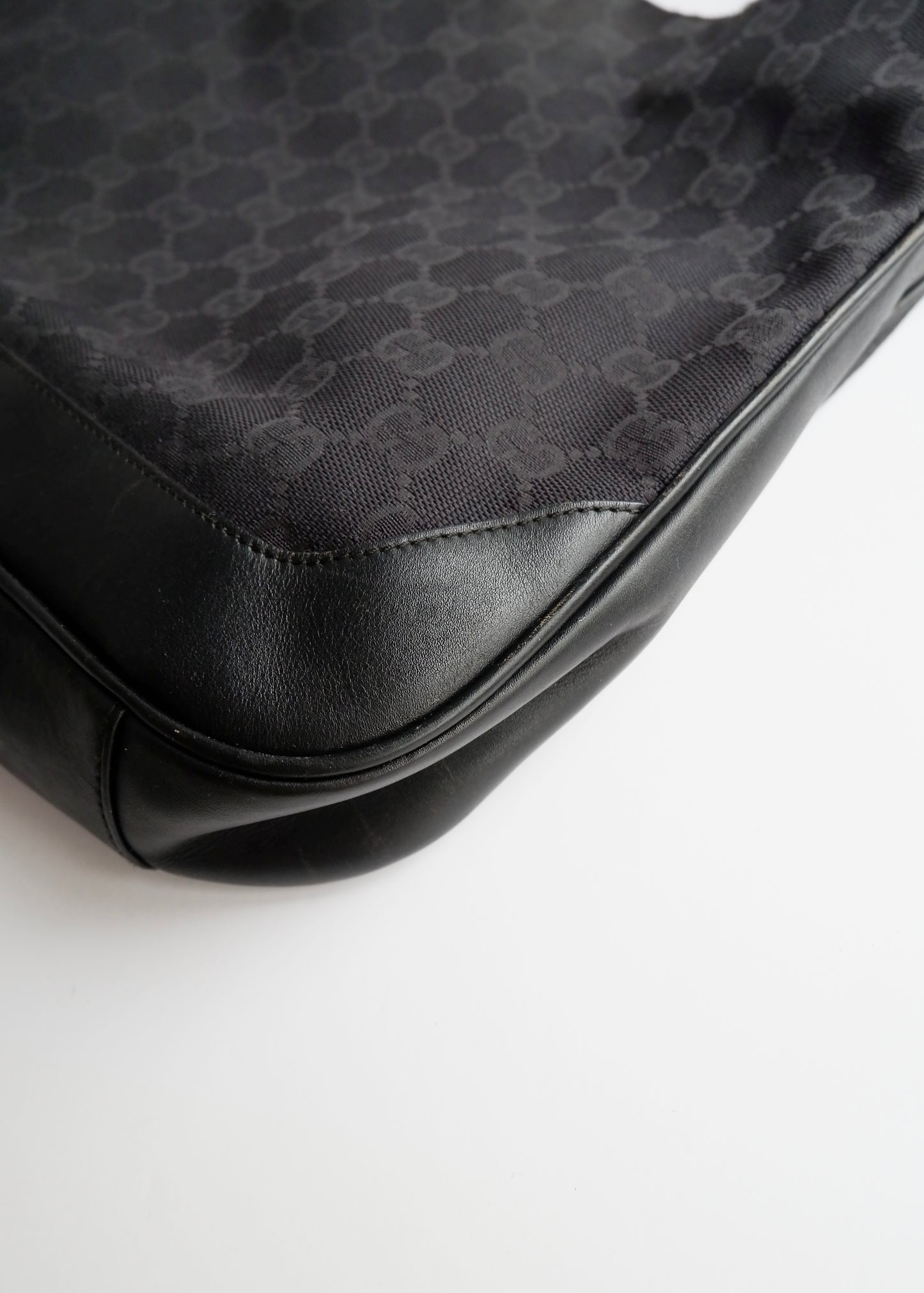 Authentic Preowned Gucci Black GG Canvas Two Strap Shoulder Bag