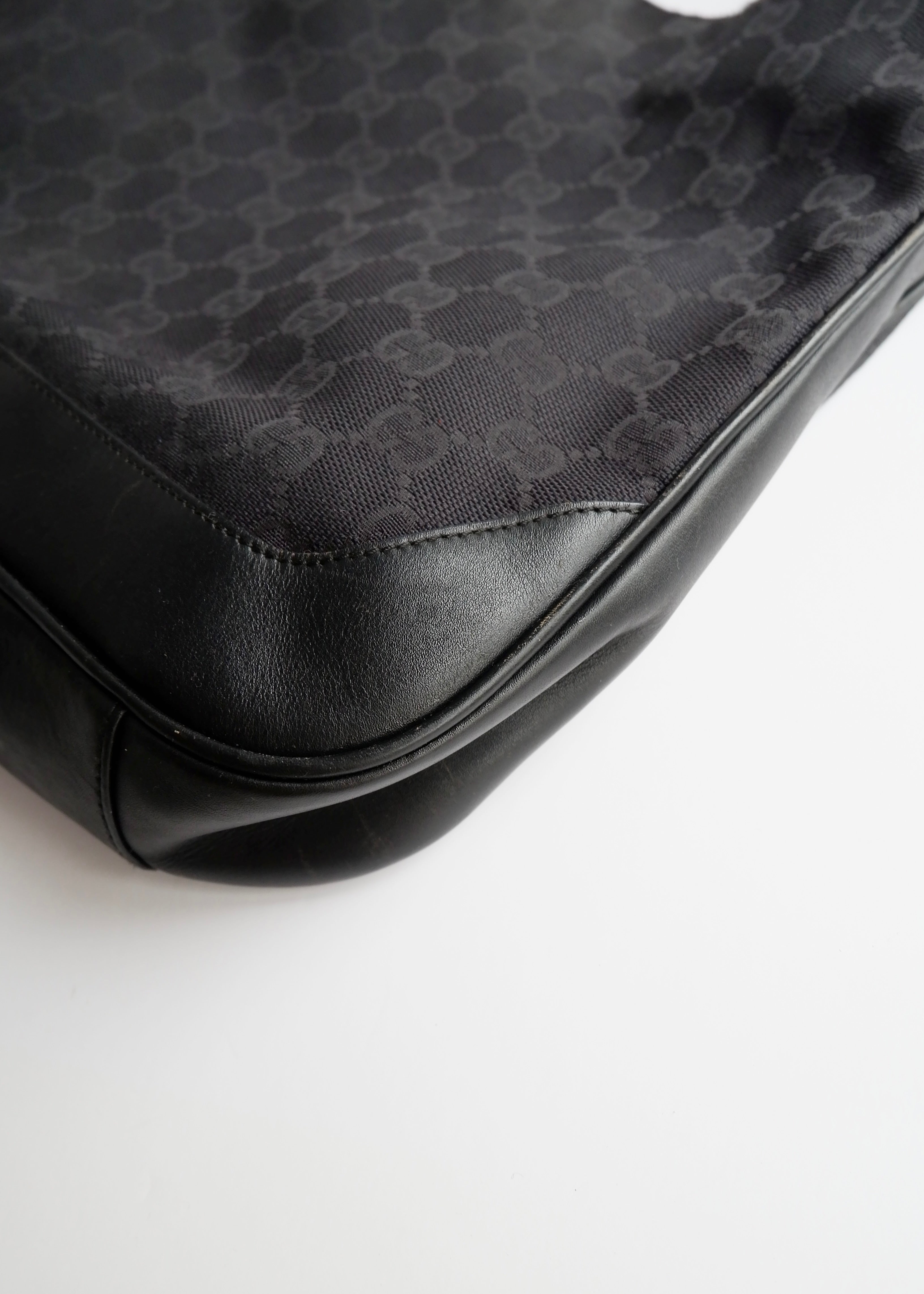 Authentic Preowned Gucci Black GG Canvas Two Strap Shoulder Bag