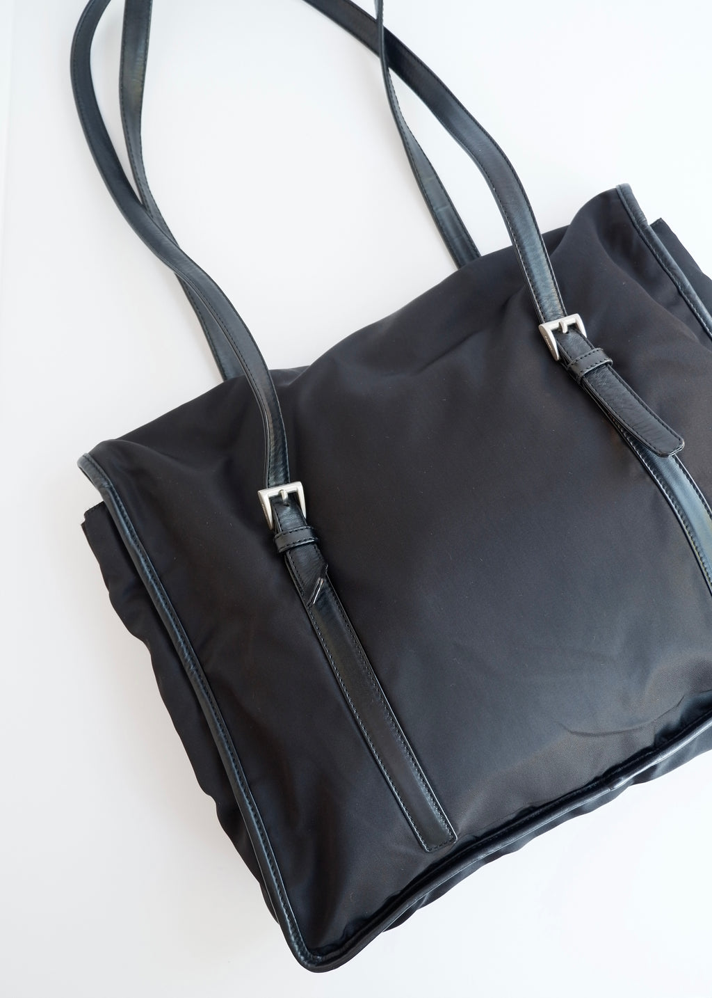 Authentic Preowned Prada Black Nylon/ Leather Tote Bag