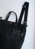 Authentic Preowned Prada Black Nylon Two Way Tote Bag