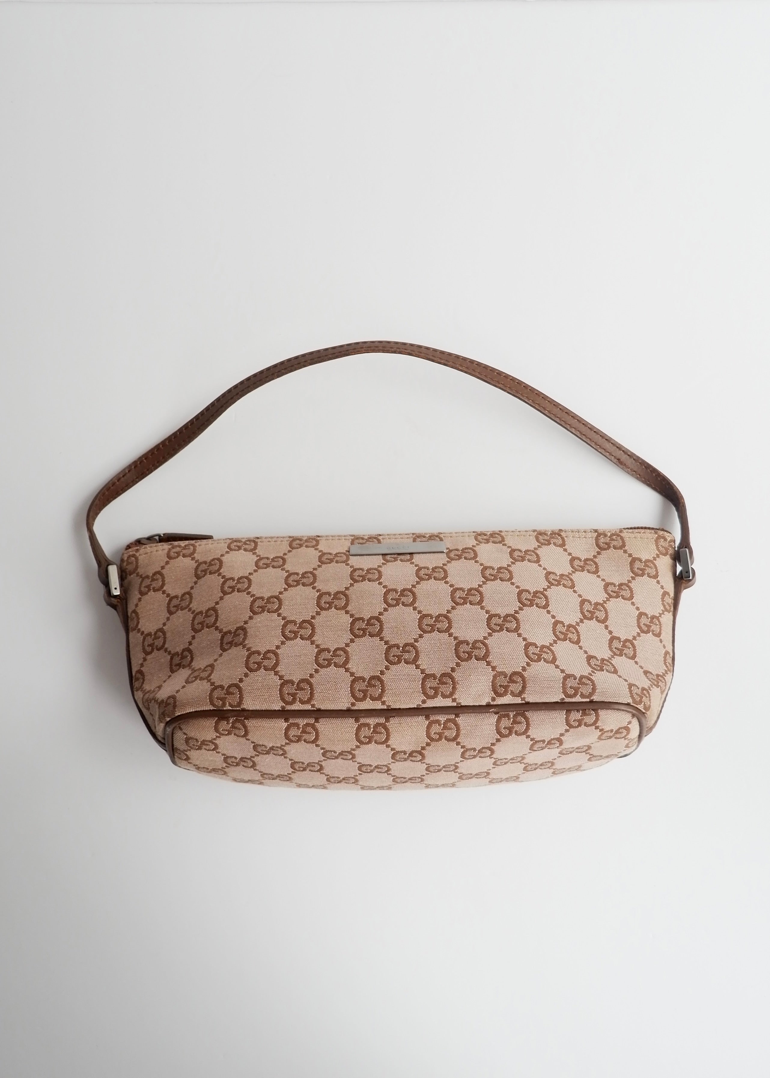 Authentic Preowned Gucci Brown GG Canvas Boat Pochette