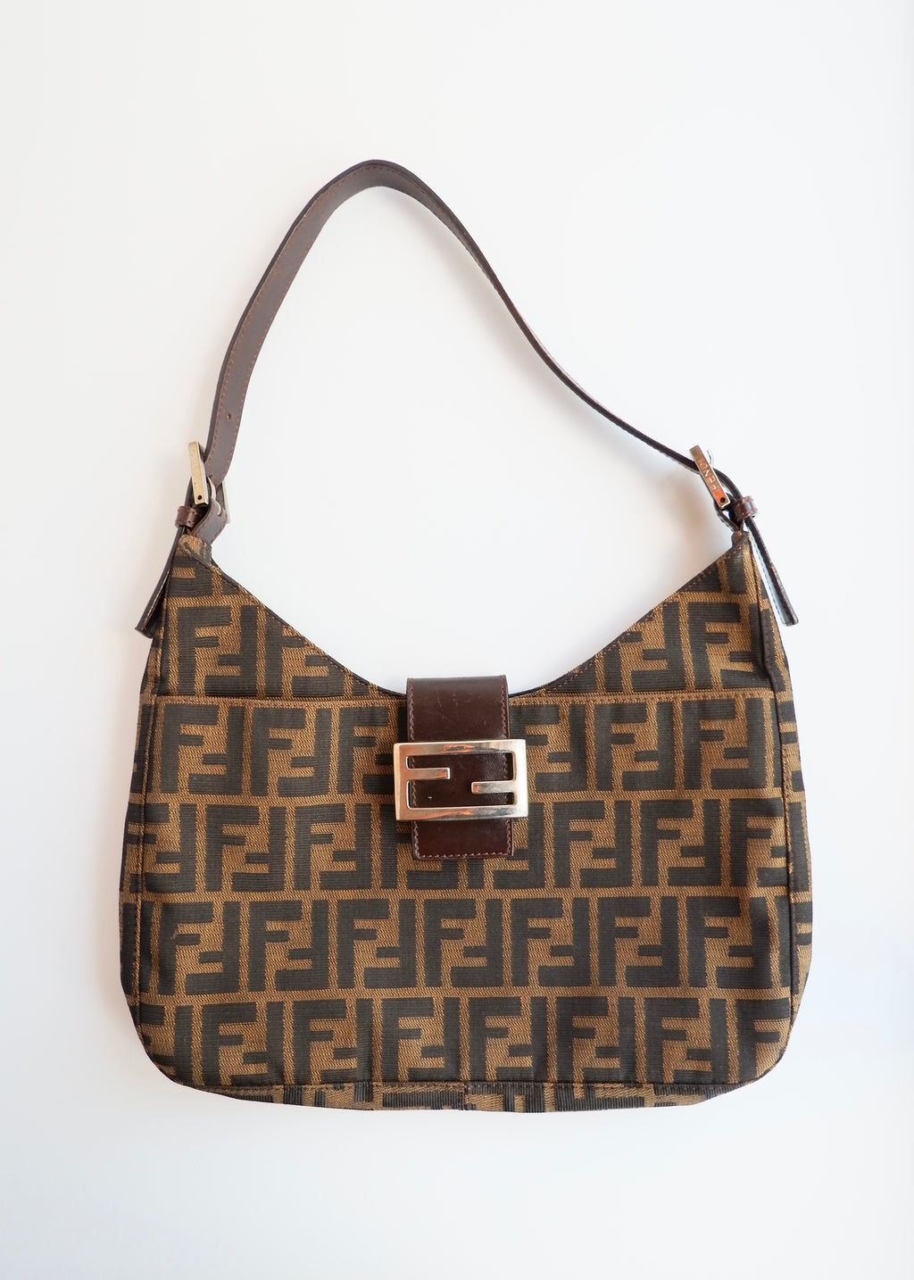 Authentic Preowned Fendi Brown Zucca Shoulder Bag