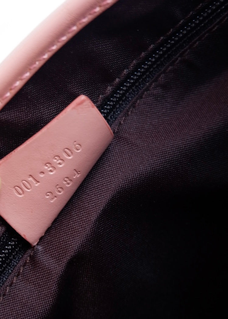 Authentic Preowned Gucci Pink GG Canvas/Leather Jackie Shoulder Bag