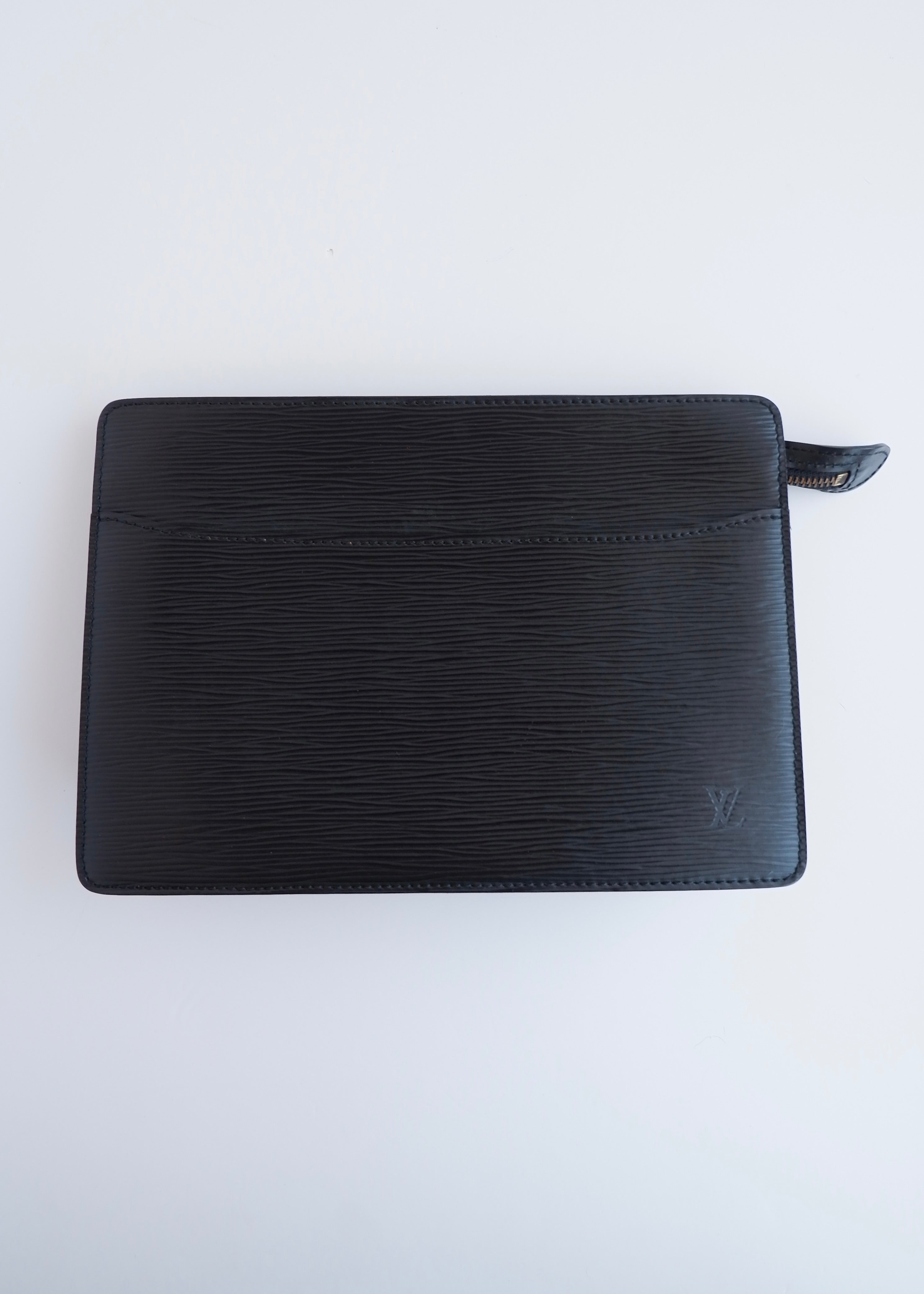 Authentic Preowned Louis Vuitton Black Epi Clutch
