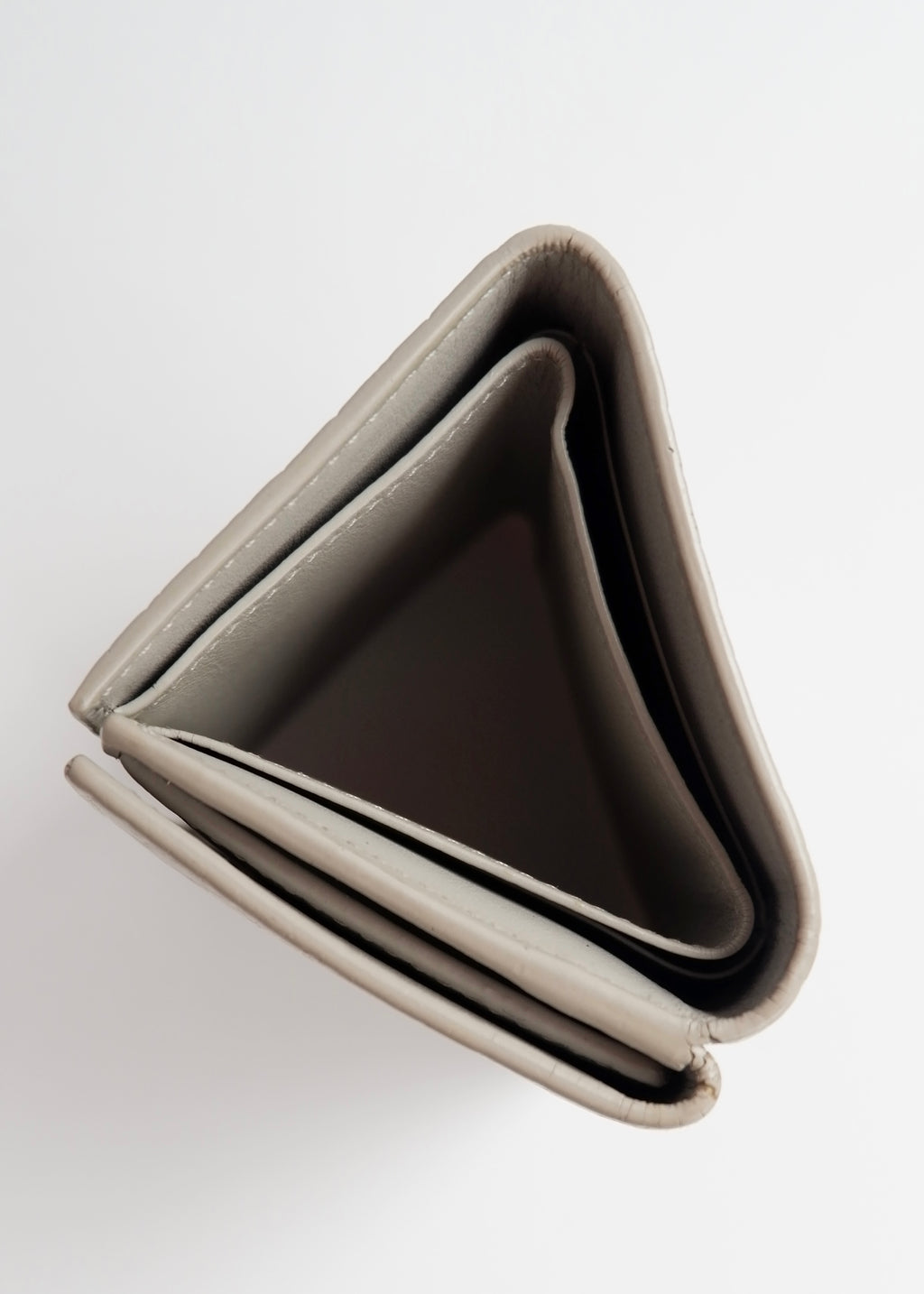 Preowned Saint Laurent Grey Leather Embossed Compact Wallet