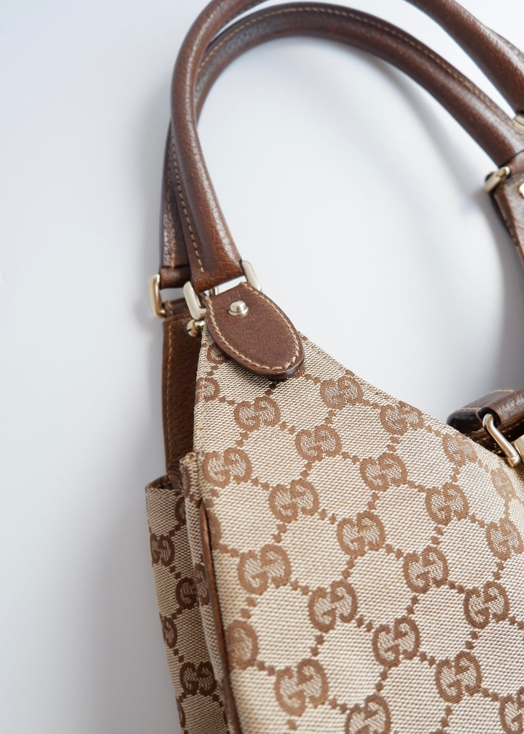 Preowned Gucci Brown GG Canvas Bardot Shoulder Bag