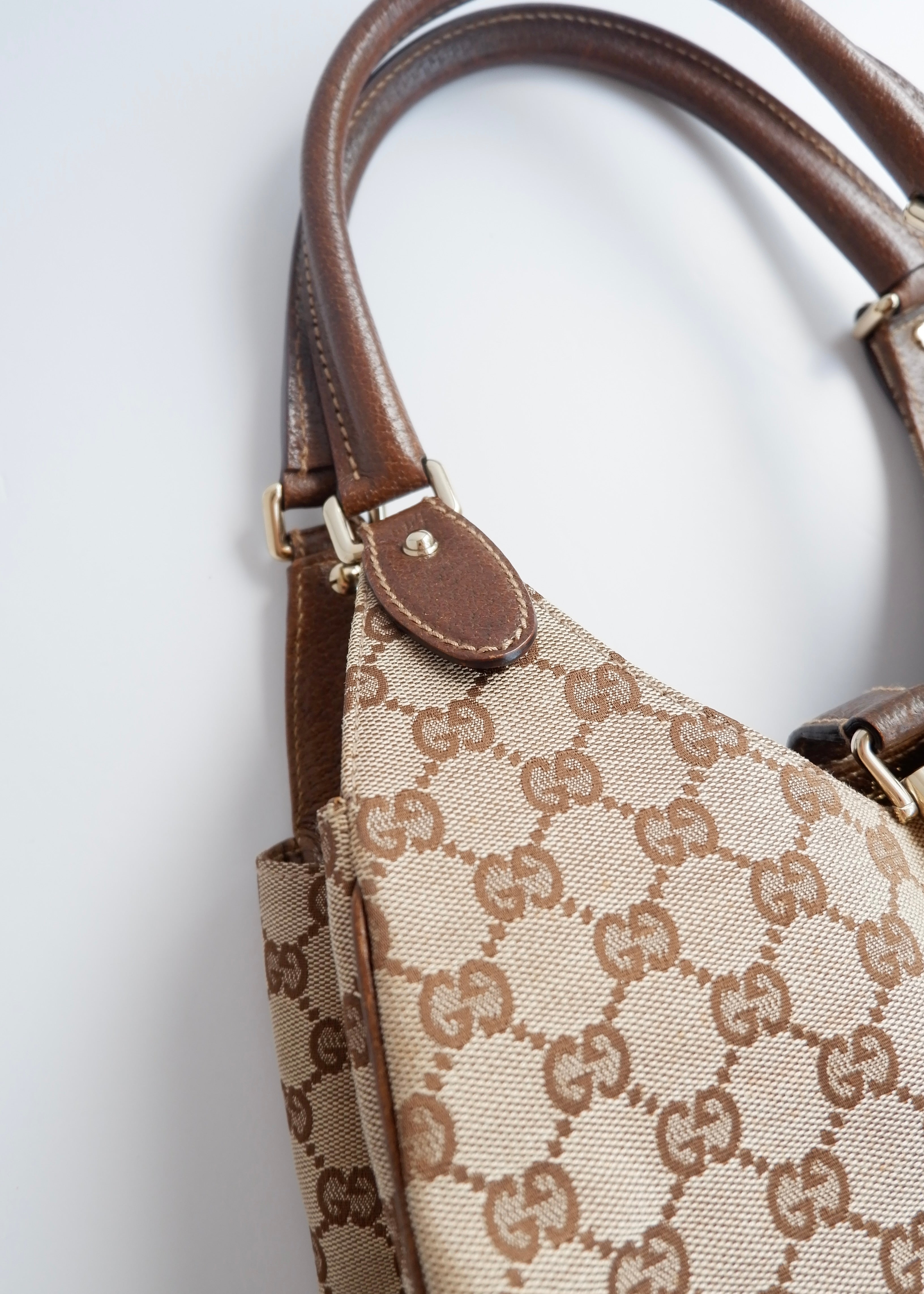 Preowned Gucci Brown GG Canvas Bardot Shoulder Bag