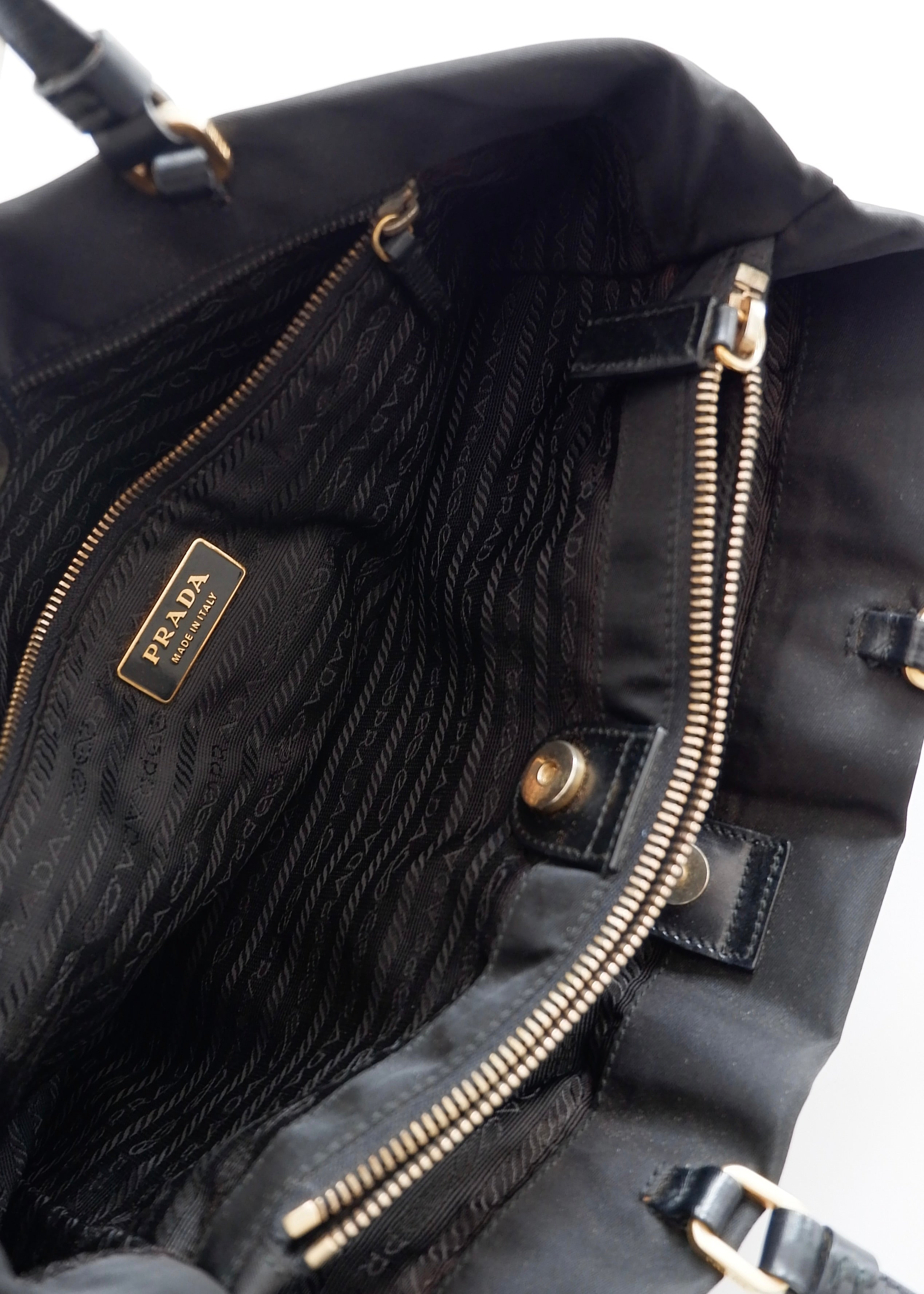Authentic Preowned Prada Black Nylon Shoulder Tote GHW