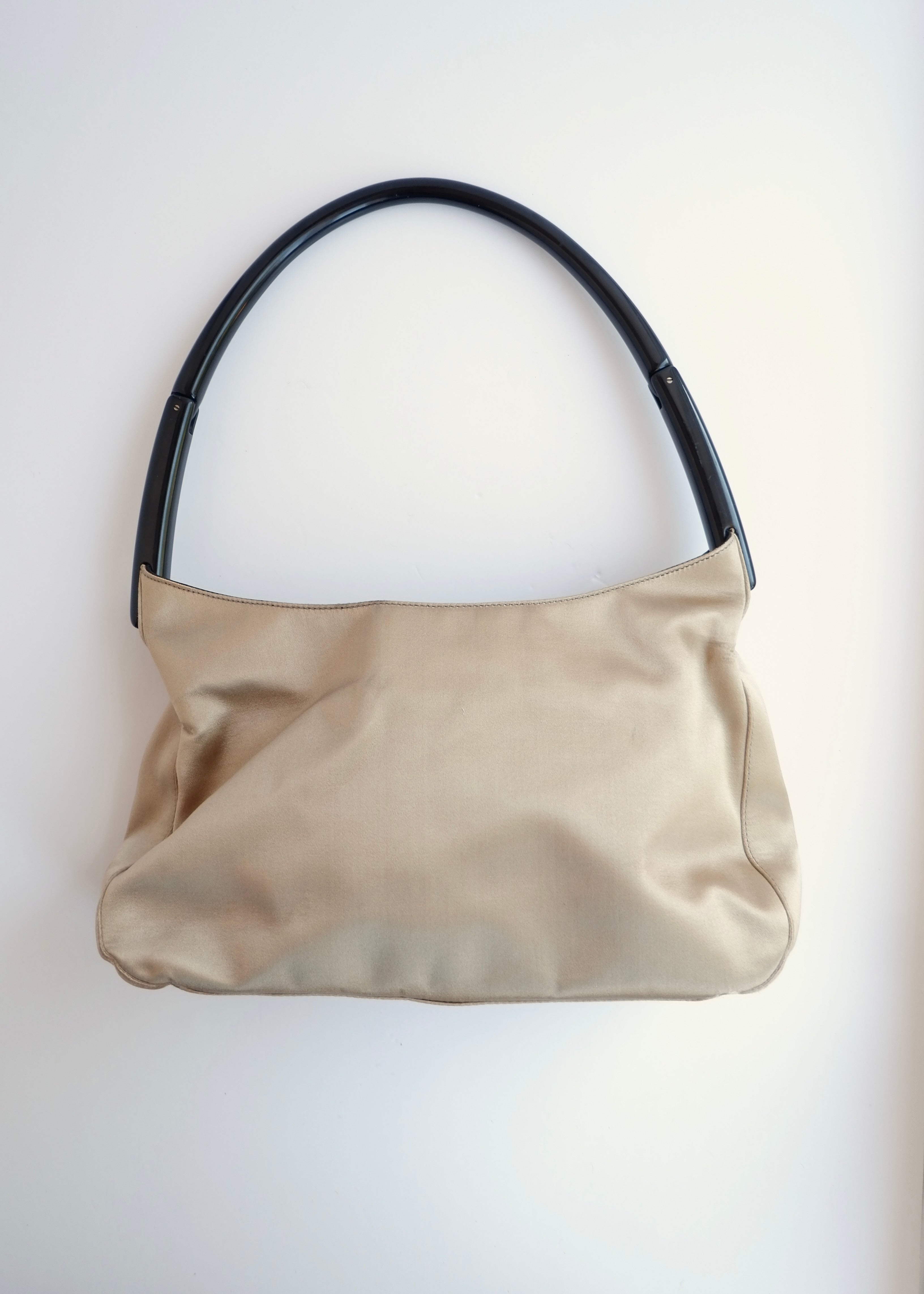 Authentic Preowned Vintage Prada Champagne Satin Shoulder Bag