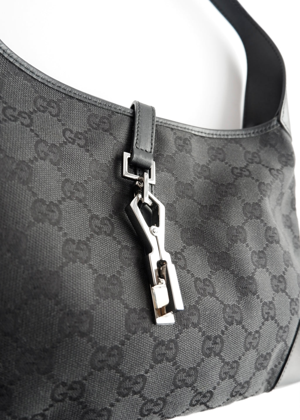 Authentic Preowned Gucci Black GG Canvas Jackie Shoulder Bag