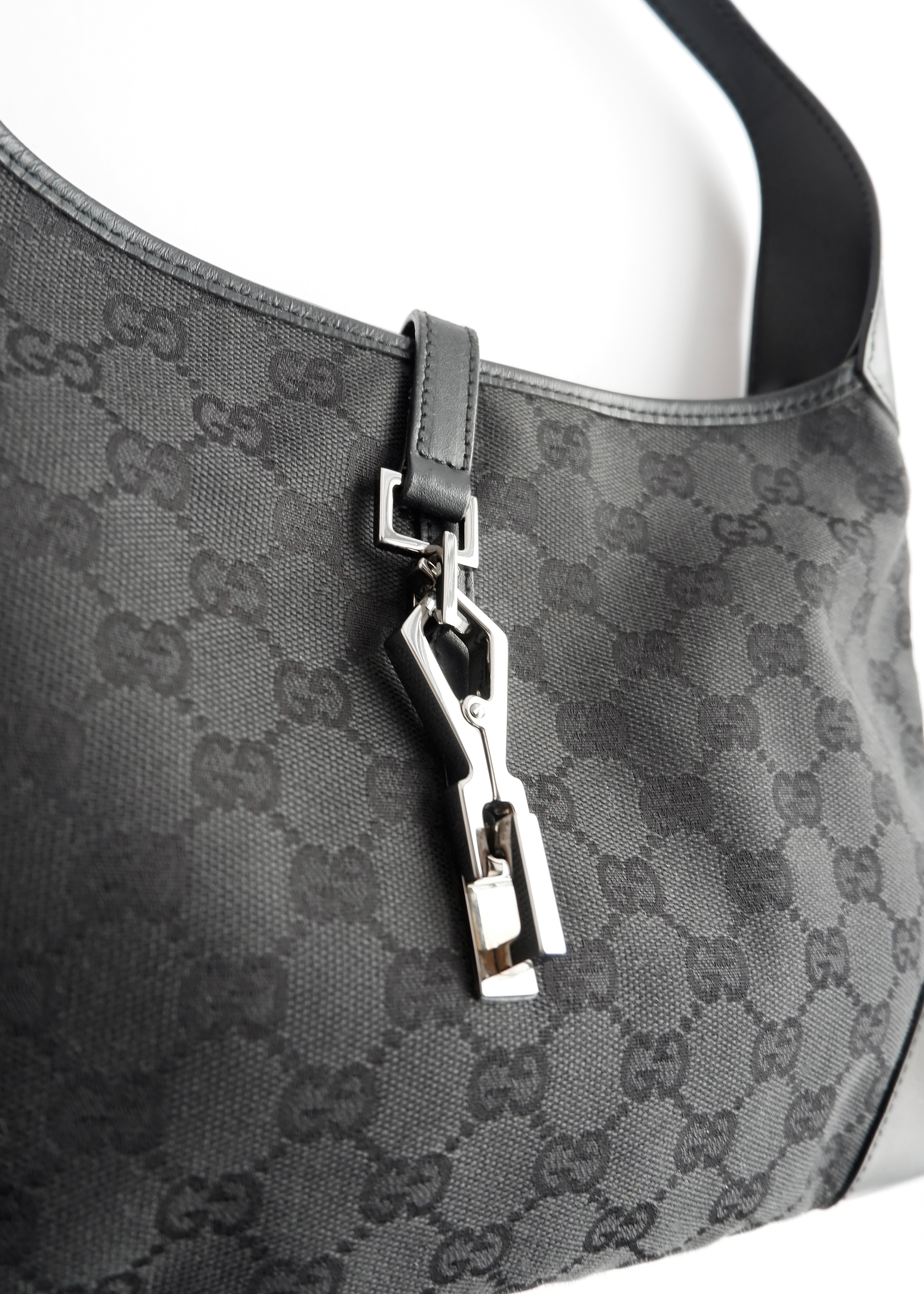 Authentic Preowned Gucci Black GG Canvas Jackie Shoulder Bag