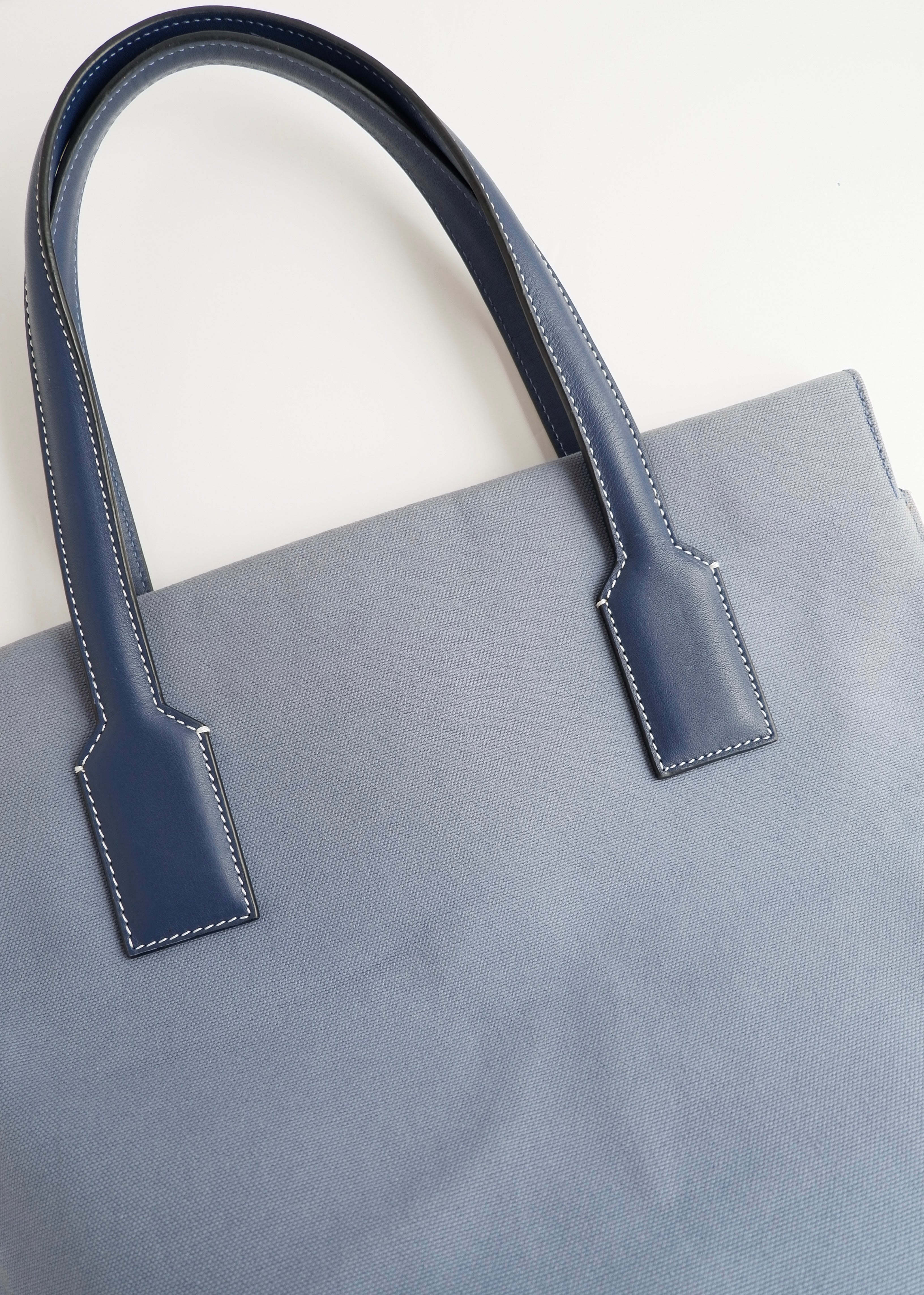Authentic Preowned Loewe Blue Canvas/Leather Tote Bag