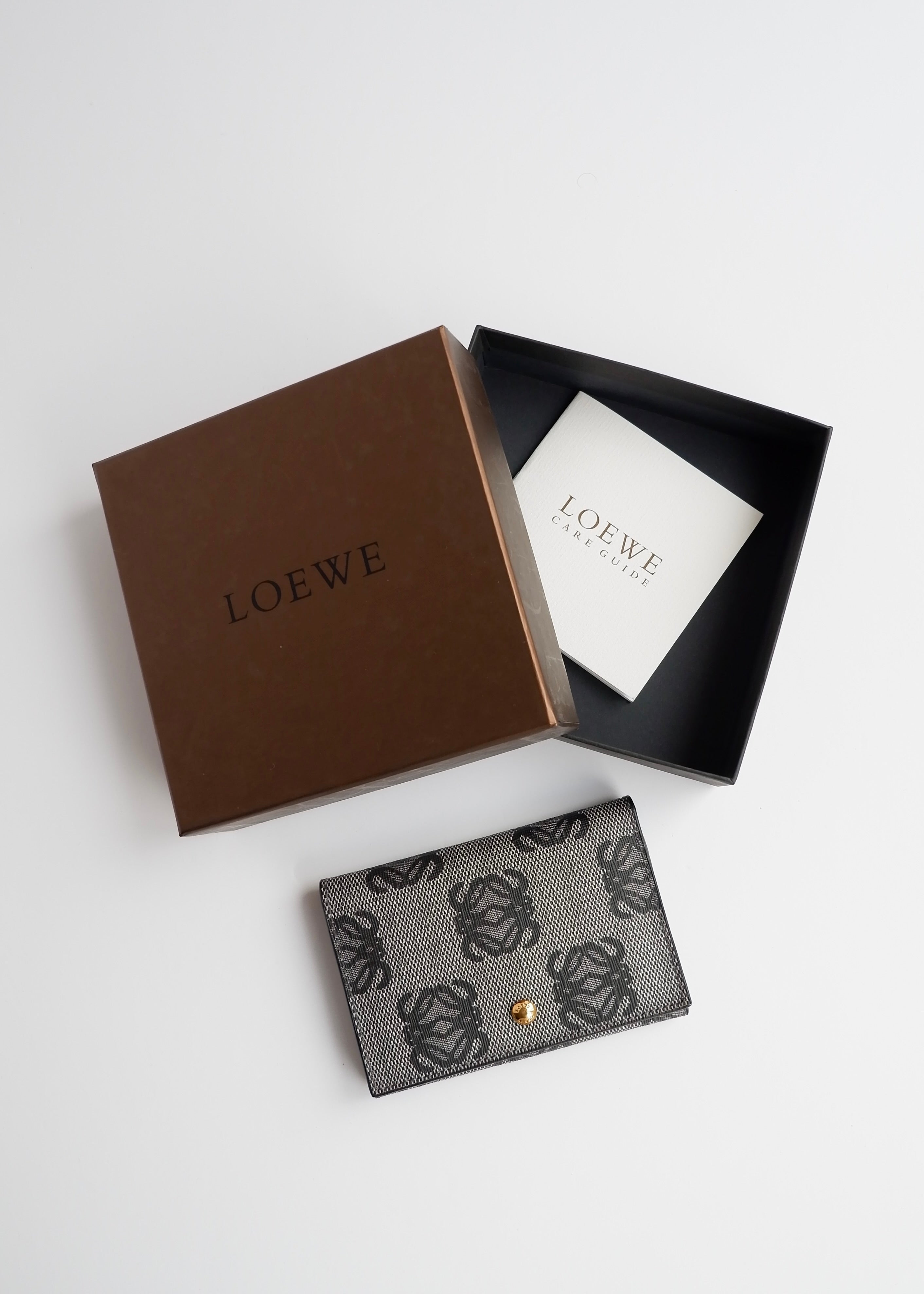 Authentic Preowned Loewe Navy Coated Canvas Anagram Logo Card Holder