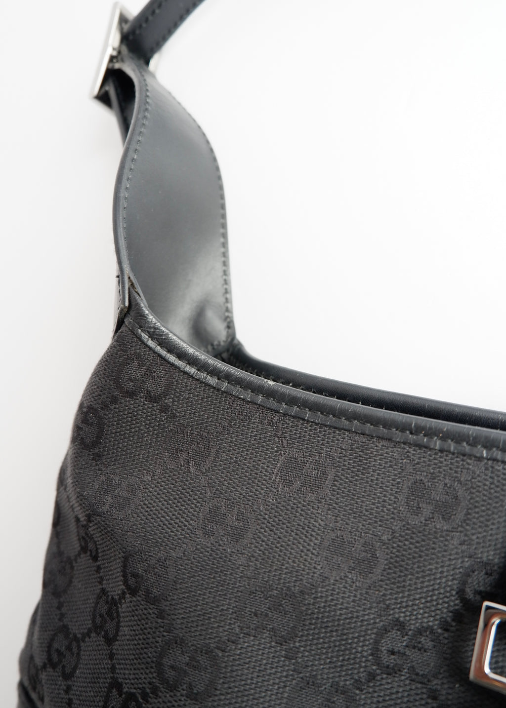 Authentic Preowned Gucci Black GG Canvas Jackie Shoulder Bag