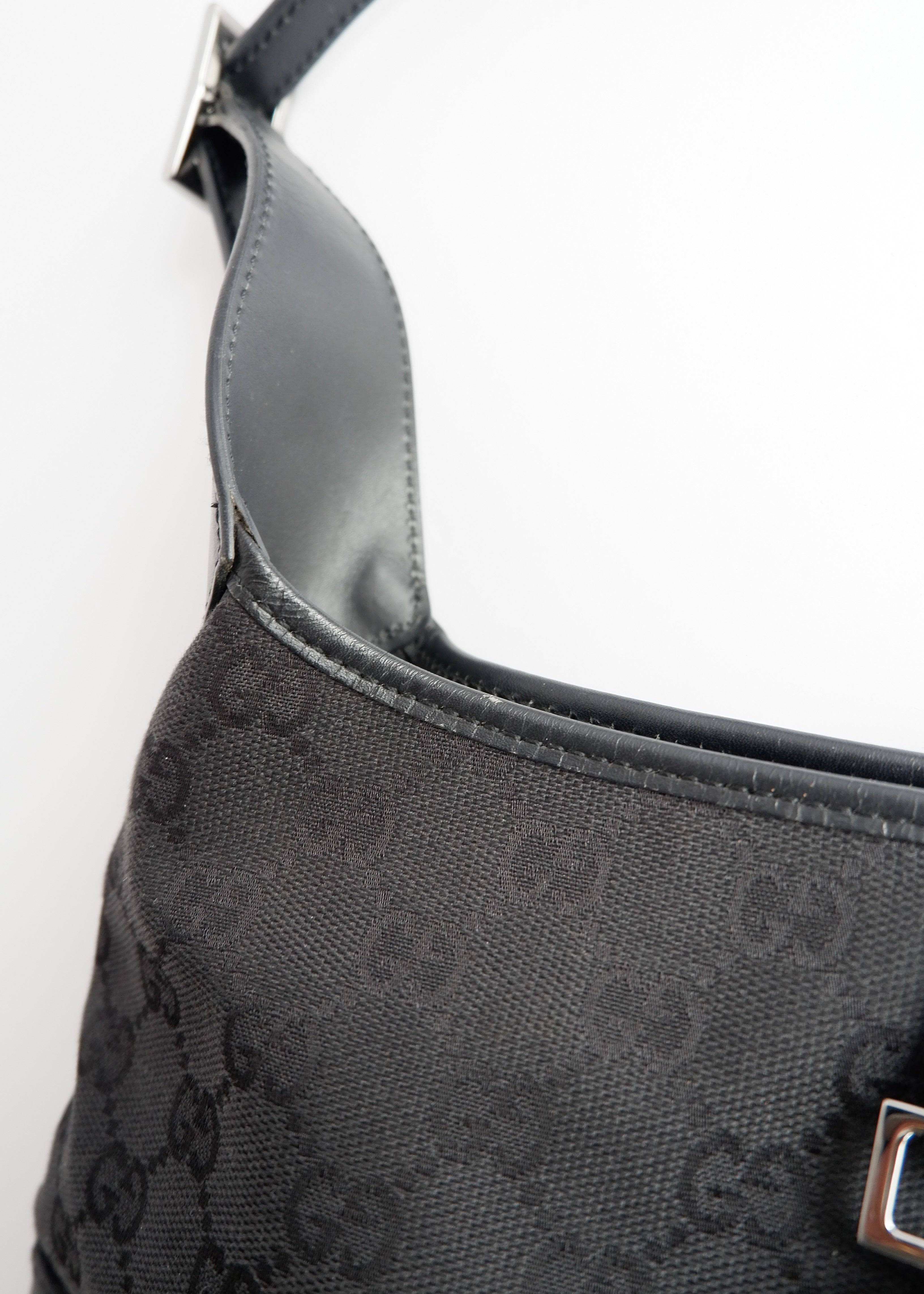 Authentic Preowned Gucci Black GG Canvas Jackie Shoulder Bag