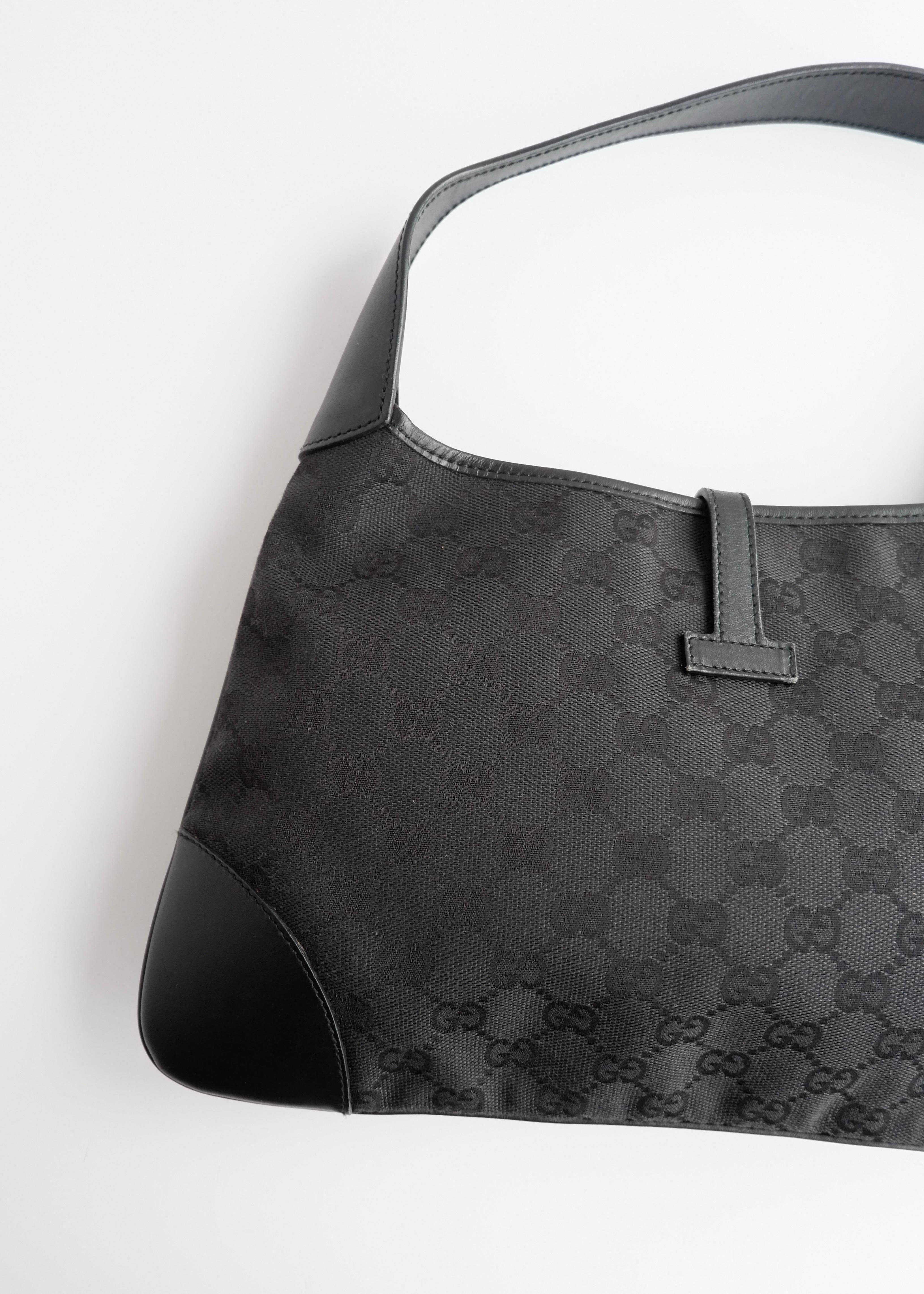Authentic Preowned Gucci Black GG Canvas Jackie Shoulder Bag