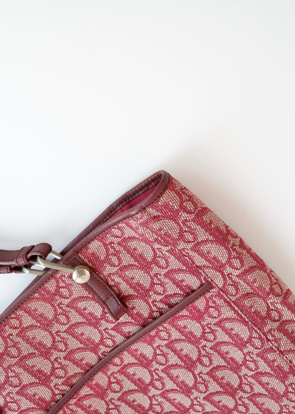 Sac fourre-tout Dior Oblique en toile rouge d'occasion authentique