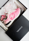 Authentic Preowned Chanel Pink Fabric/Suede CC Logo Low Top Sneakers - 37