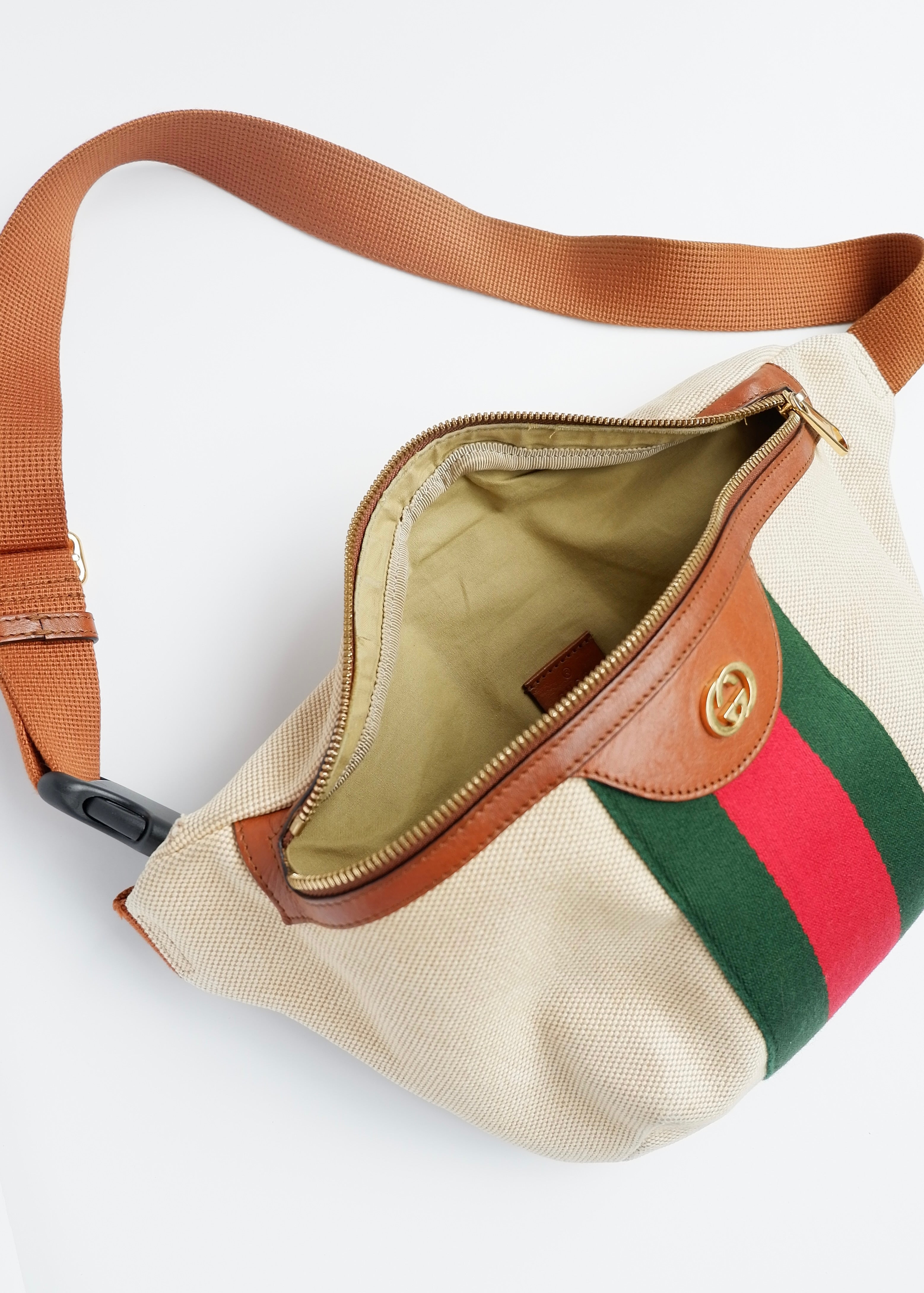 Authentique Sac Banane Gucci Beige Sherry Line d'Occasion