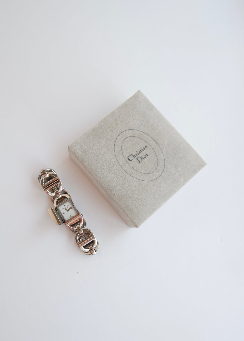 Preowned Vintage Christian Dior Silver Stainless Steel Bracelet Watch