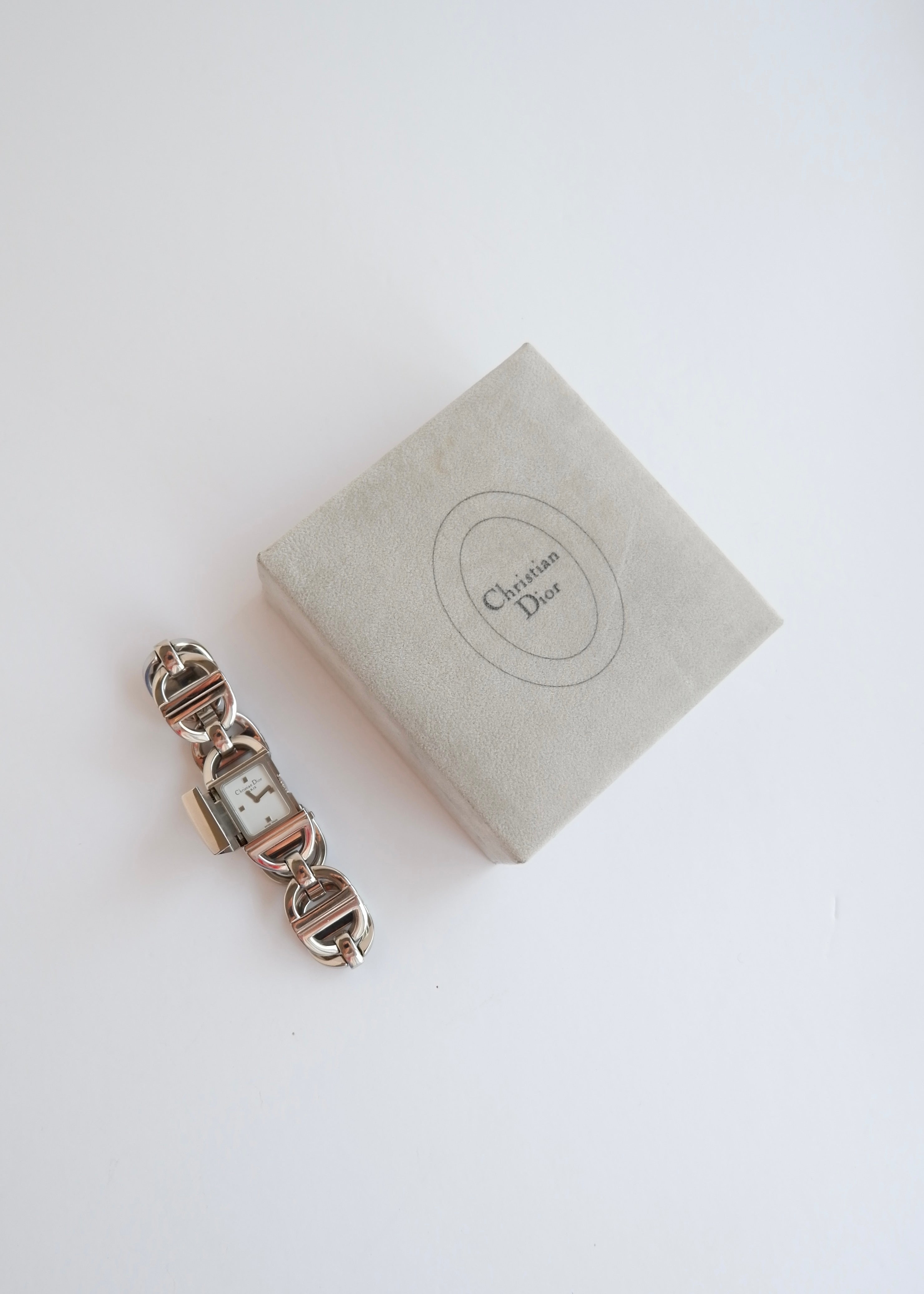 Preowned Vintage Christian Dior Silver Stainless Steel Bracelet Watch