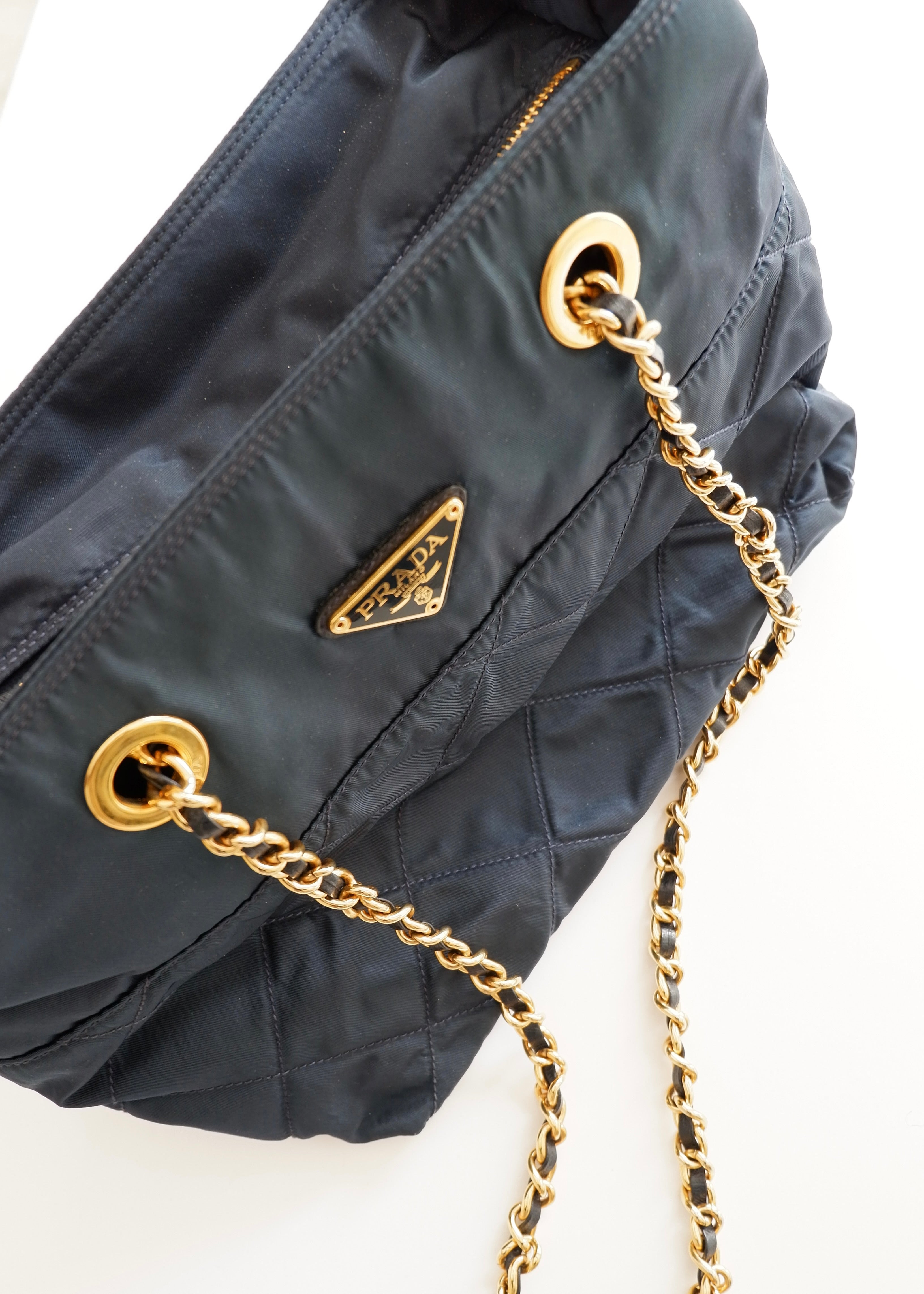 Authentic Preowned Prada Navy Quilted Nylon Shoulder Bag