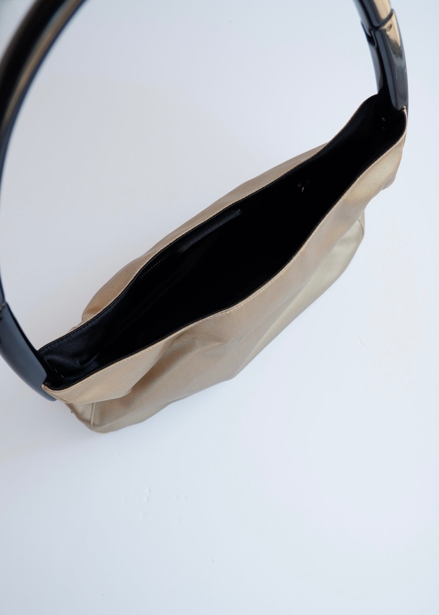 Authentic Preowned Vintage Prada Champagne Satin Shoulder Bag