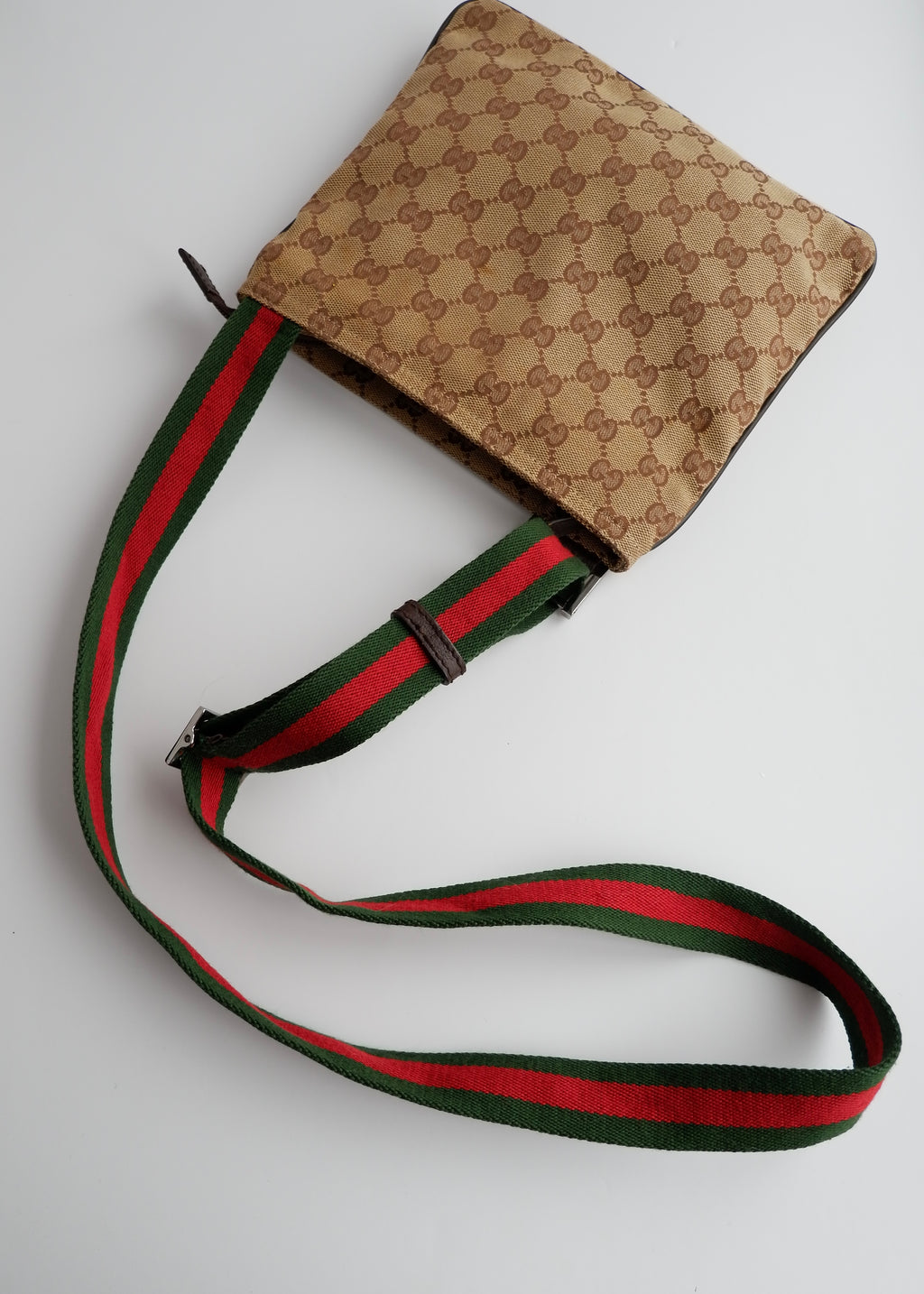 Authentic Preowned Gucci GG Canvas Sherry Line Crossbody Bag