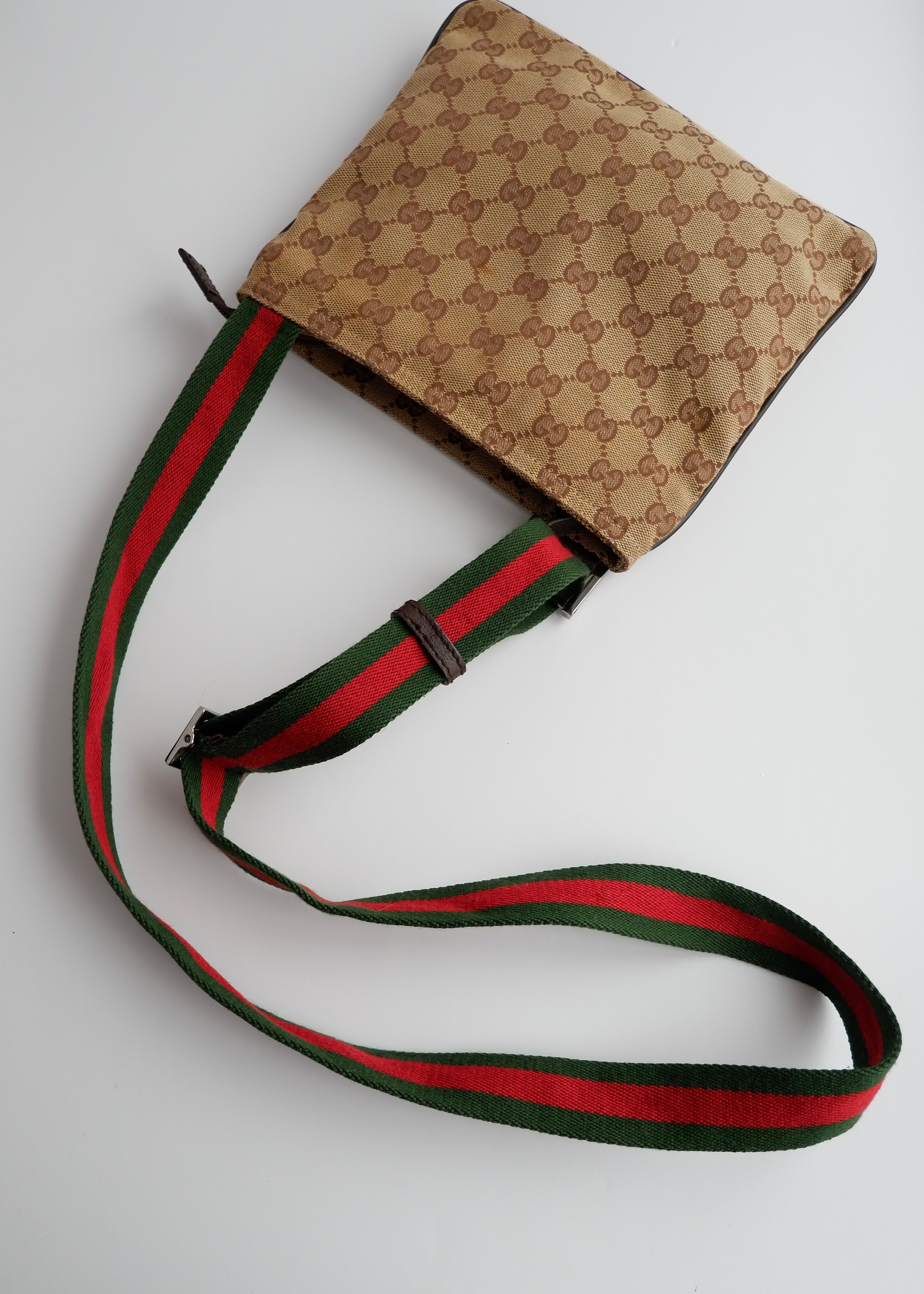 Authentic Preowned Gucci GG Canvas Sherry Line Crossbody Bag