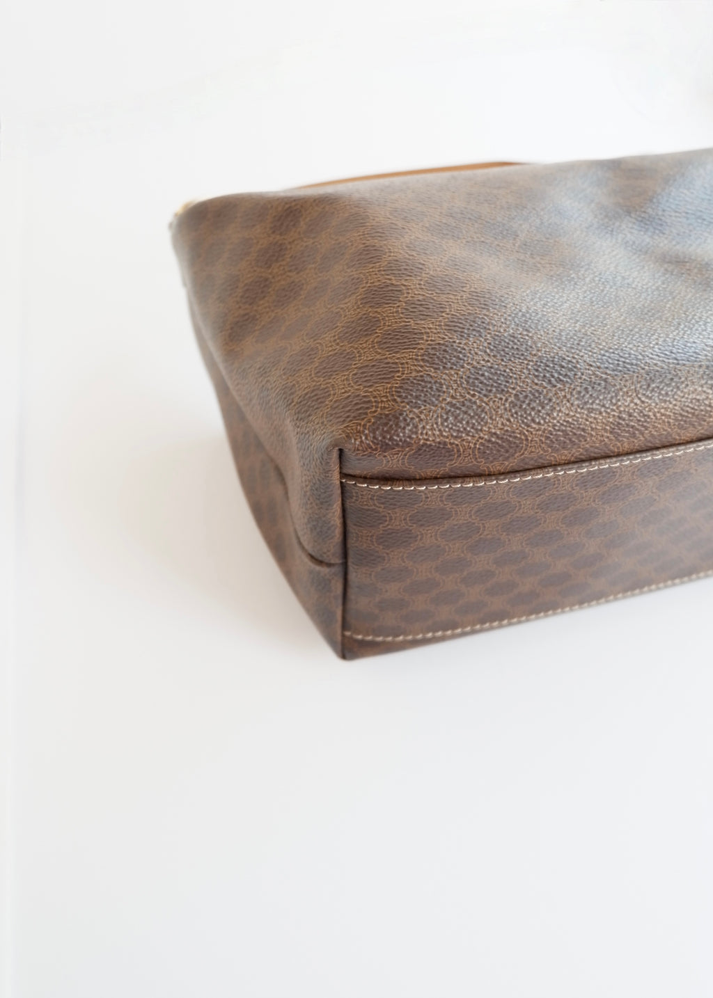 Preowned Vintage Celine Brown Macadam Print Shoulder Bag