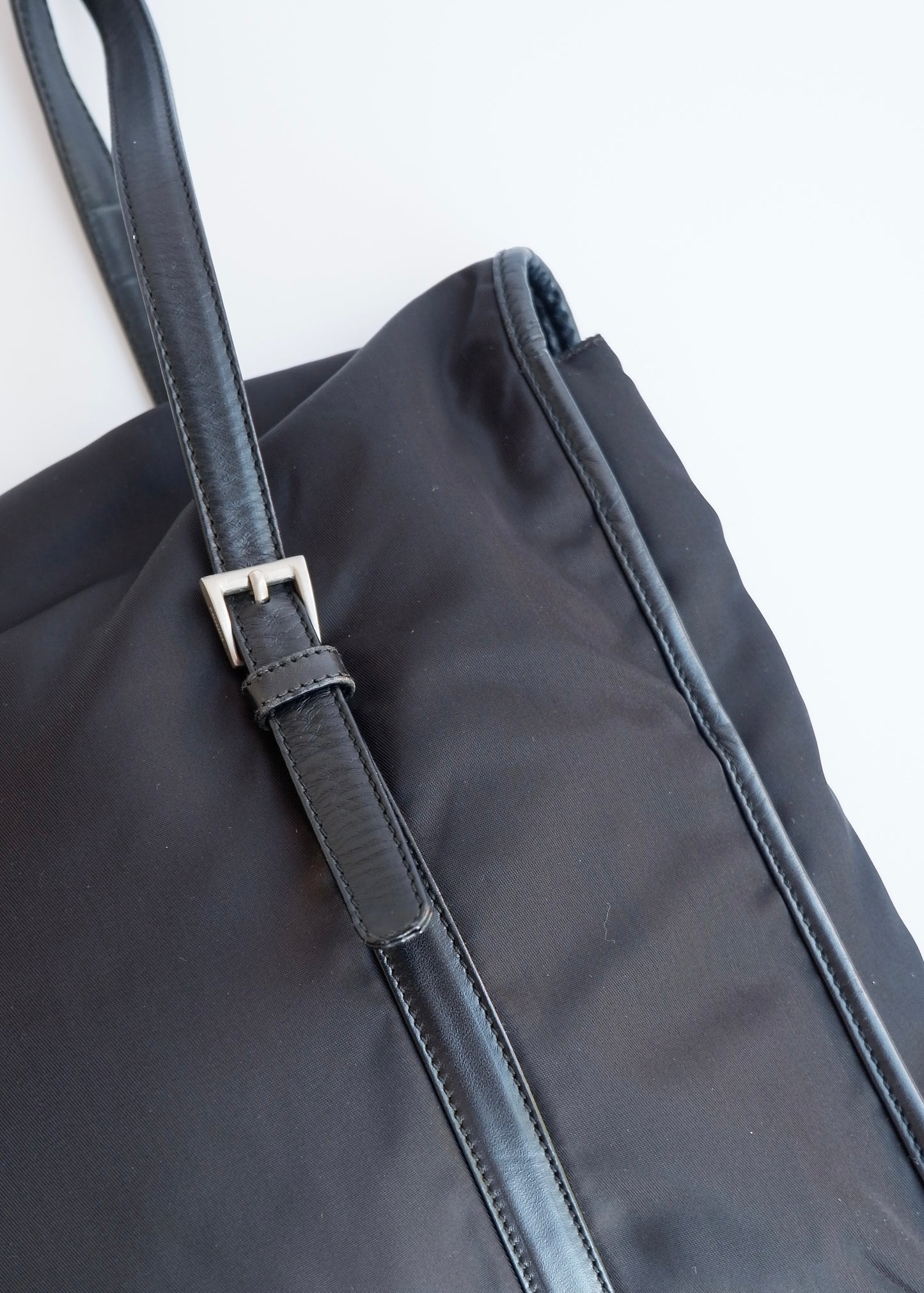 Authentic Preowned Prada Black Nylon/ Leather Tote Bag