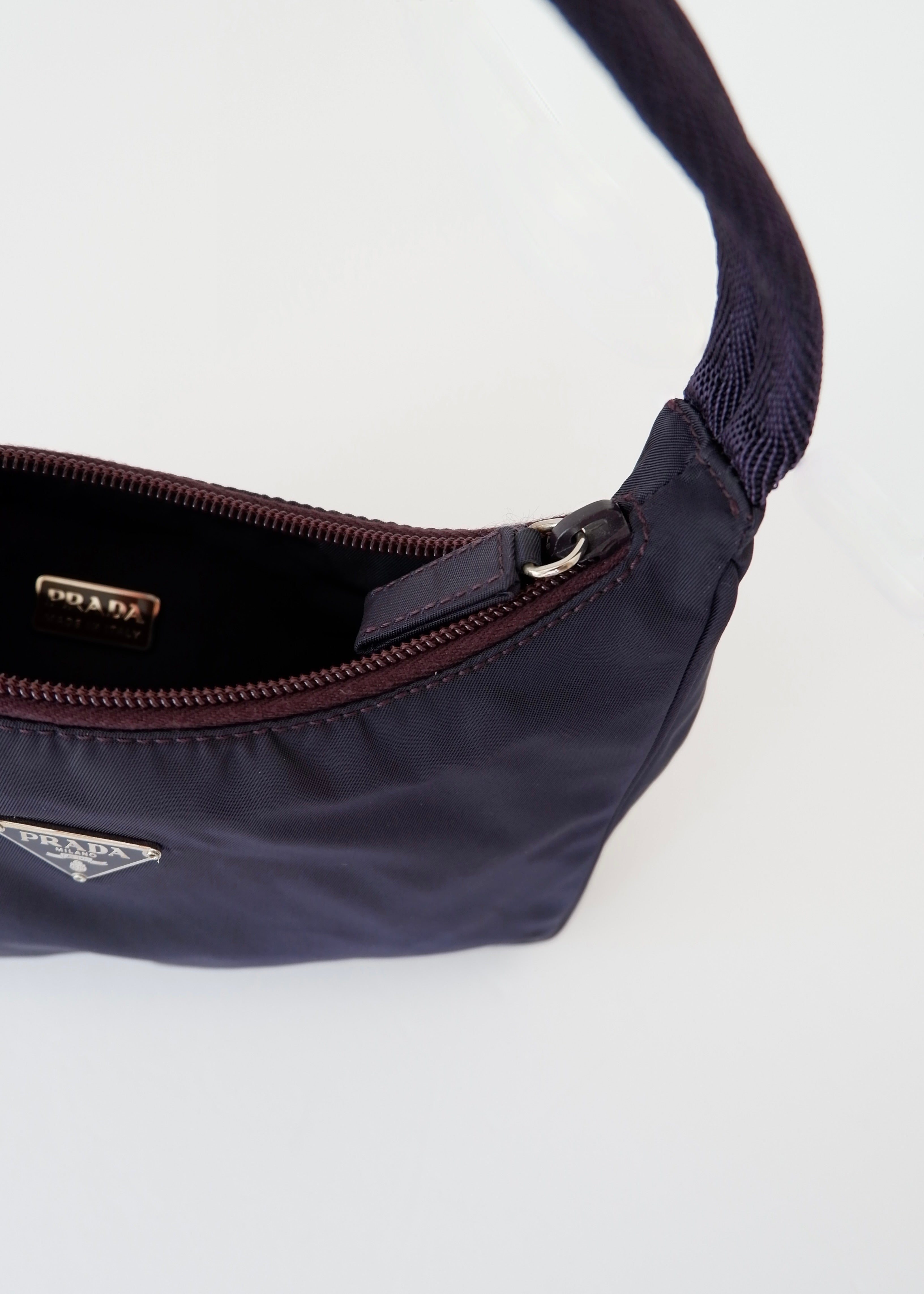 Authentic Preowned Prada Dark Purple Nylon Shoulder Bag