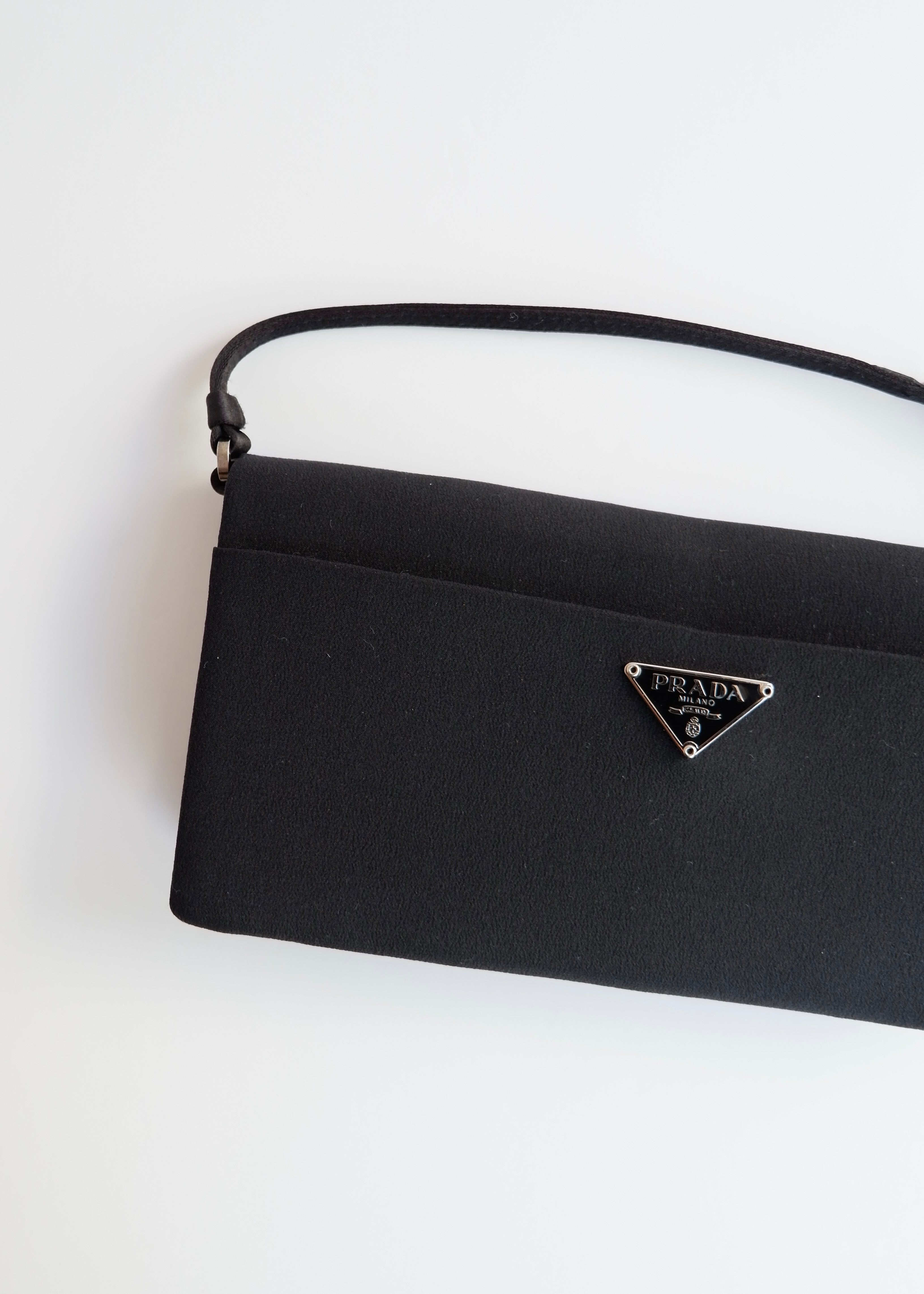 Authentic Preowned Prada Black Satin Bow Detail Handbag